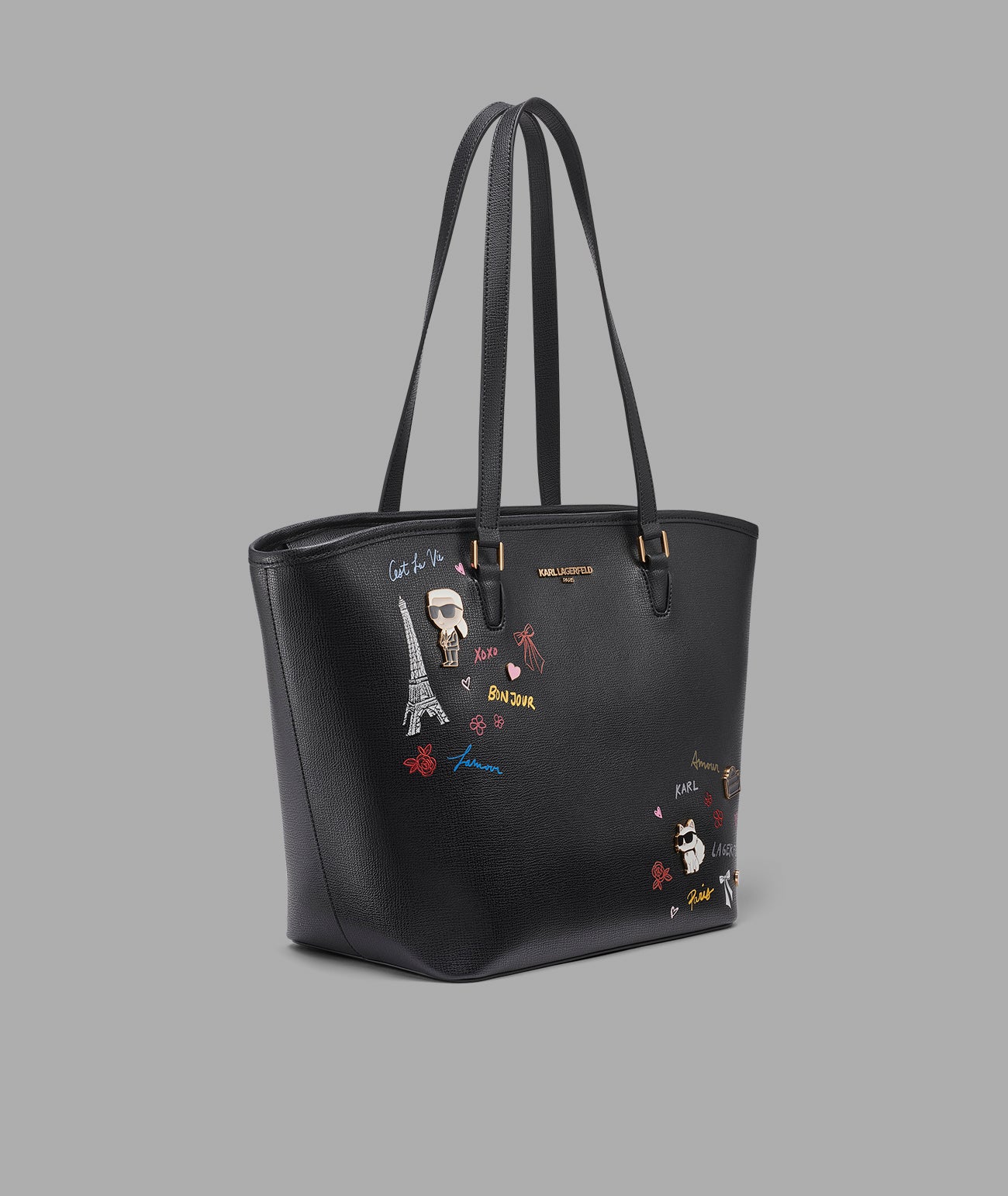 ADELE TOTE WITH KARL ART View 2 | The Handbag Edit ADELE TOTE WITH KARL ART View 2 | The Handbag Edit
