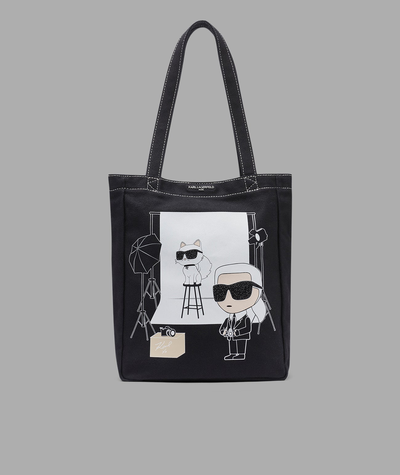 CANNES KARL & CHOUPETTE PHOTOSHOOT CANVAS TOTE View 1 | Women's Totes CANNES KARL & CHOUPETTE PHOTOSHOOT CANVAS TOTE View 1 | Women's Totes