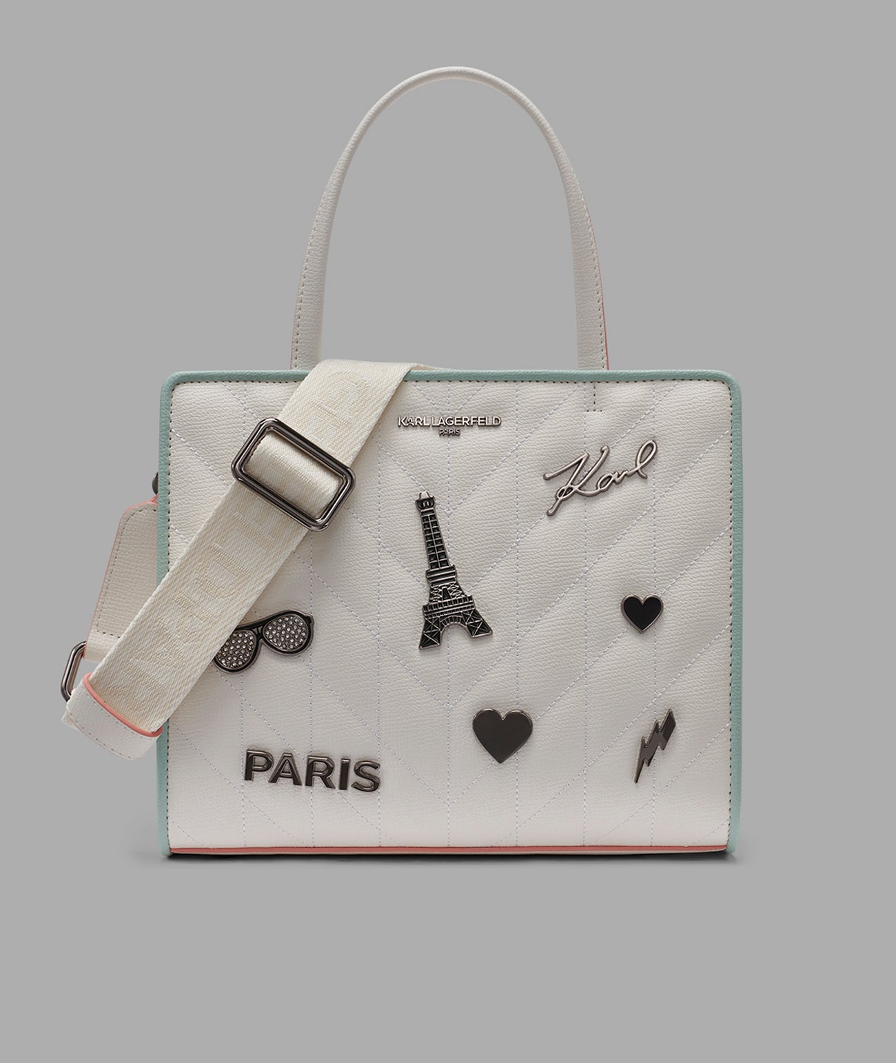 MAYBELLE SATCHEL WITH PINS AND CONTRAST TRIM View 1 | Women's Crossbody Bags MAYBELLE SATCHEL WITH PINS AND CONTRAST TRIM View 1 | Women's Crossbody Bags