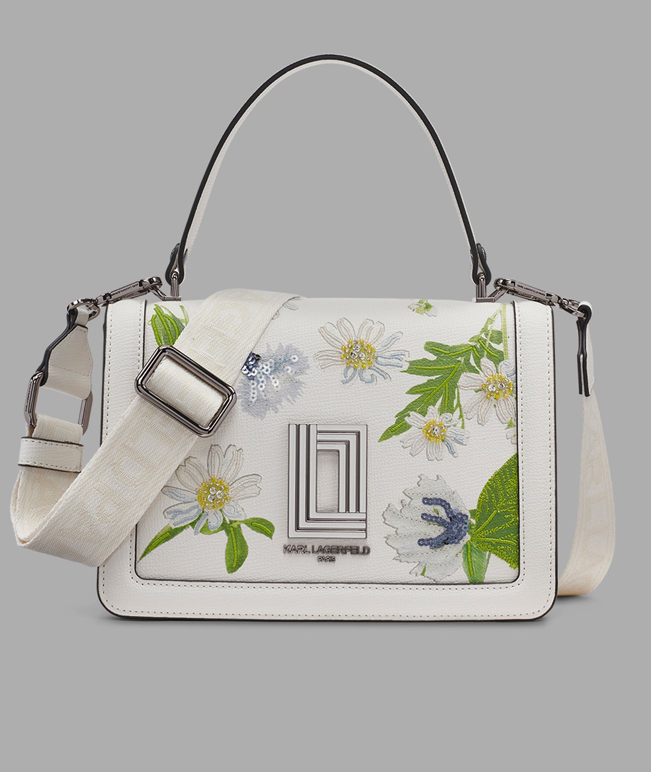 Simone Floral Satchel | Crossbodies & Satchels | Karl Lagerfeld Paris