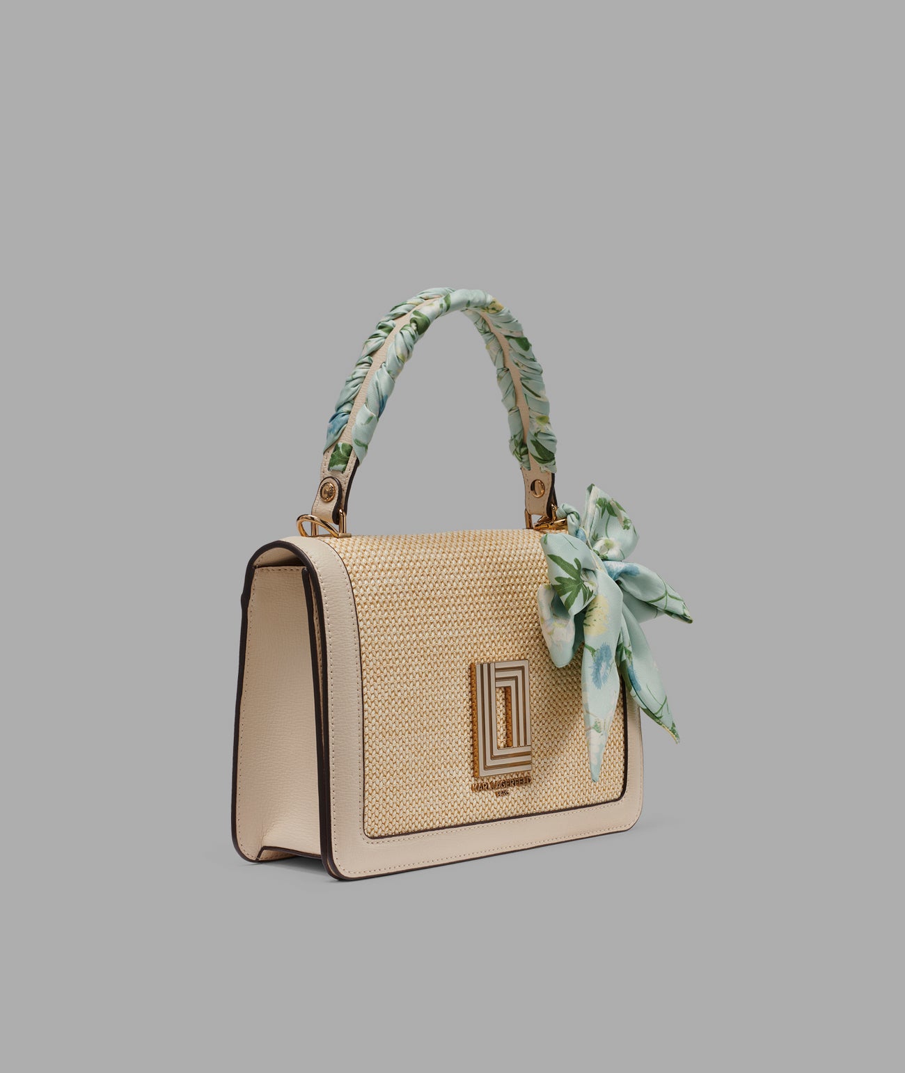 Simone Raffia Satchel With Floral Bow | Crossbodies & Satchels