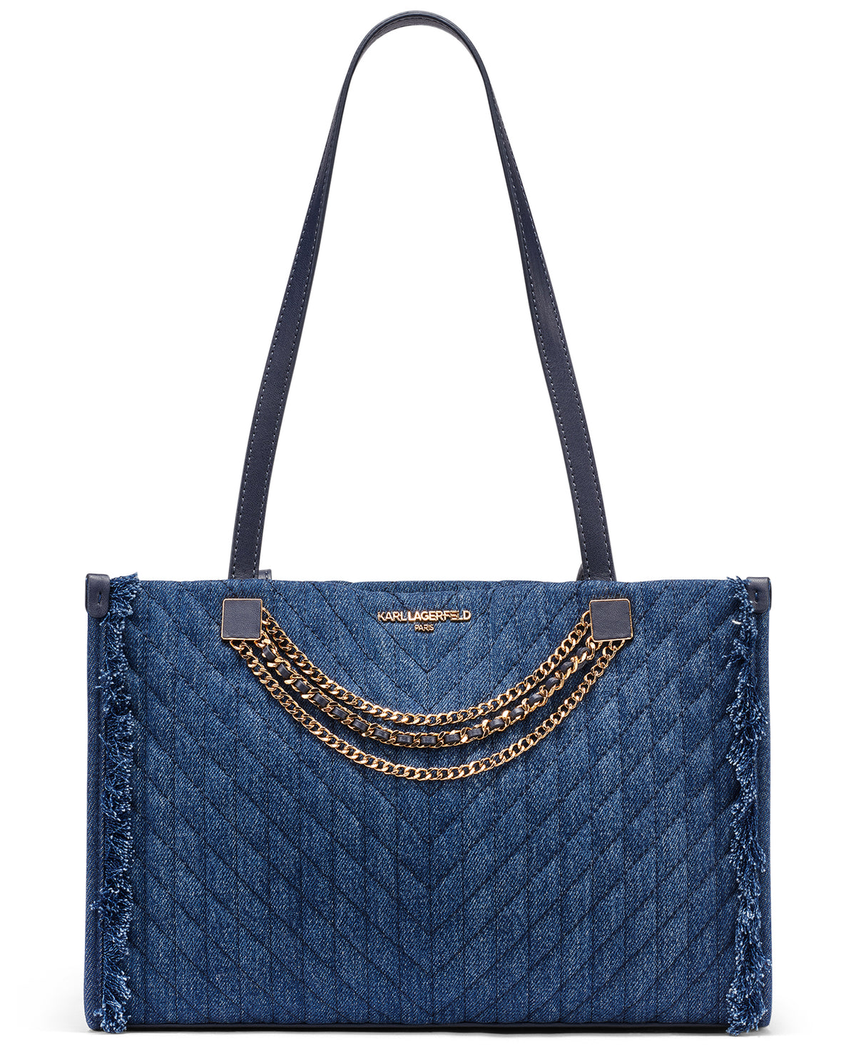 JADE FRAYED QUILTED DENIM SHOPPER TOTE View 1 | New Arrivals JADE FRAYED QUILTED DENIM SHOPPER TOTE View 1 | New Arrivals