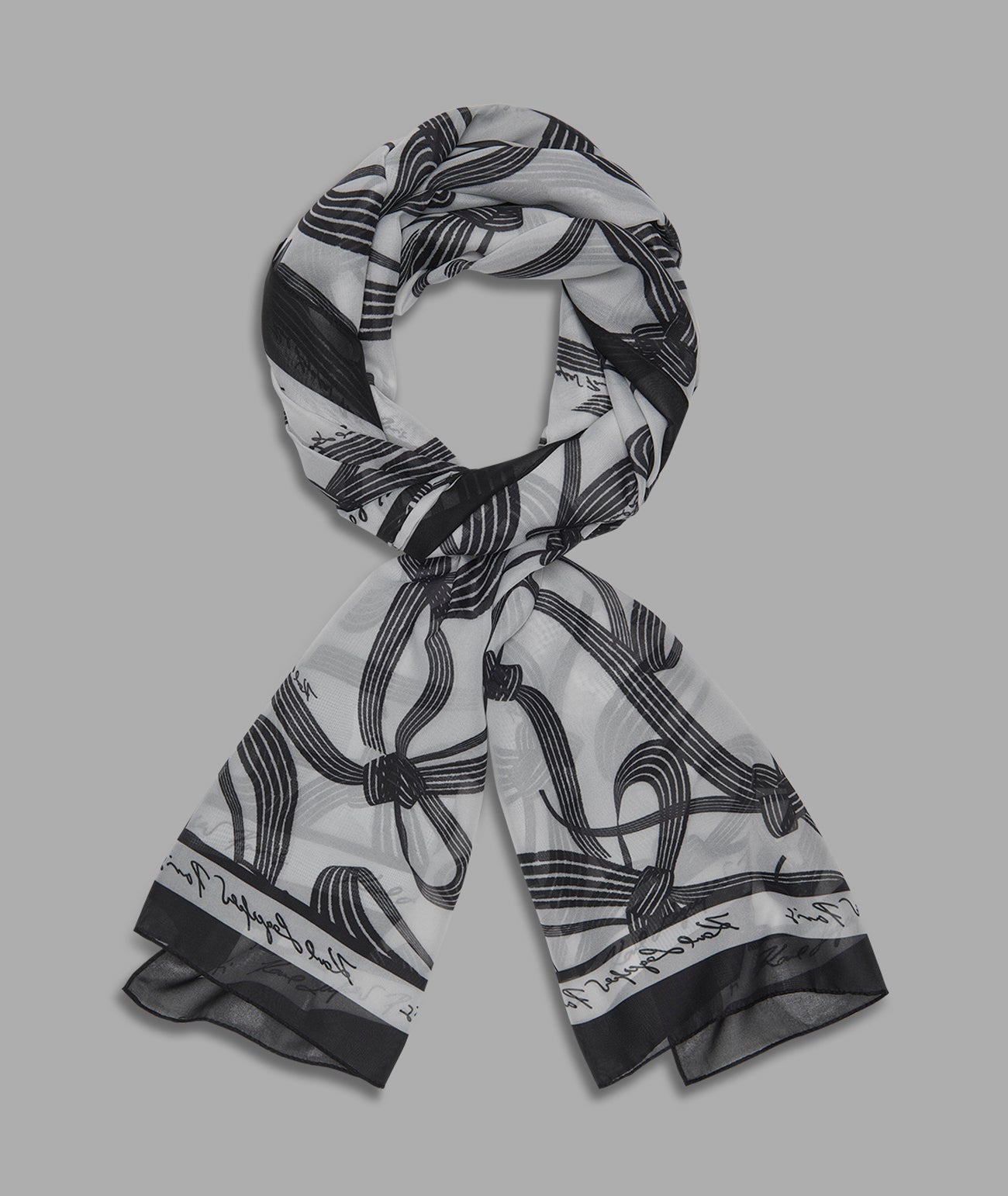 BOW PRINT CHIFFON SCARF View 1 | Women's Scarves BOW PRINT CHIFFON SCARF View 1 | Women's Scarves