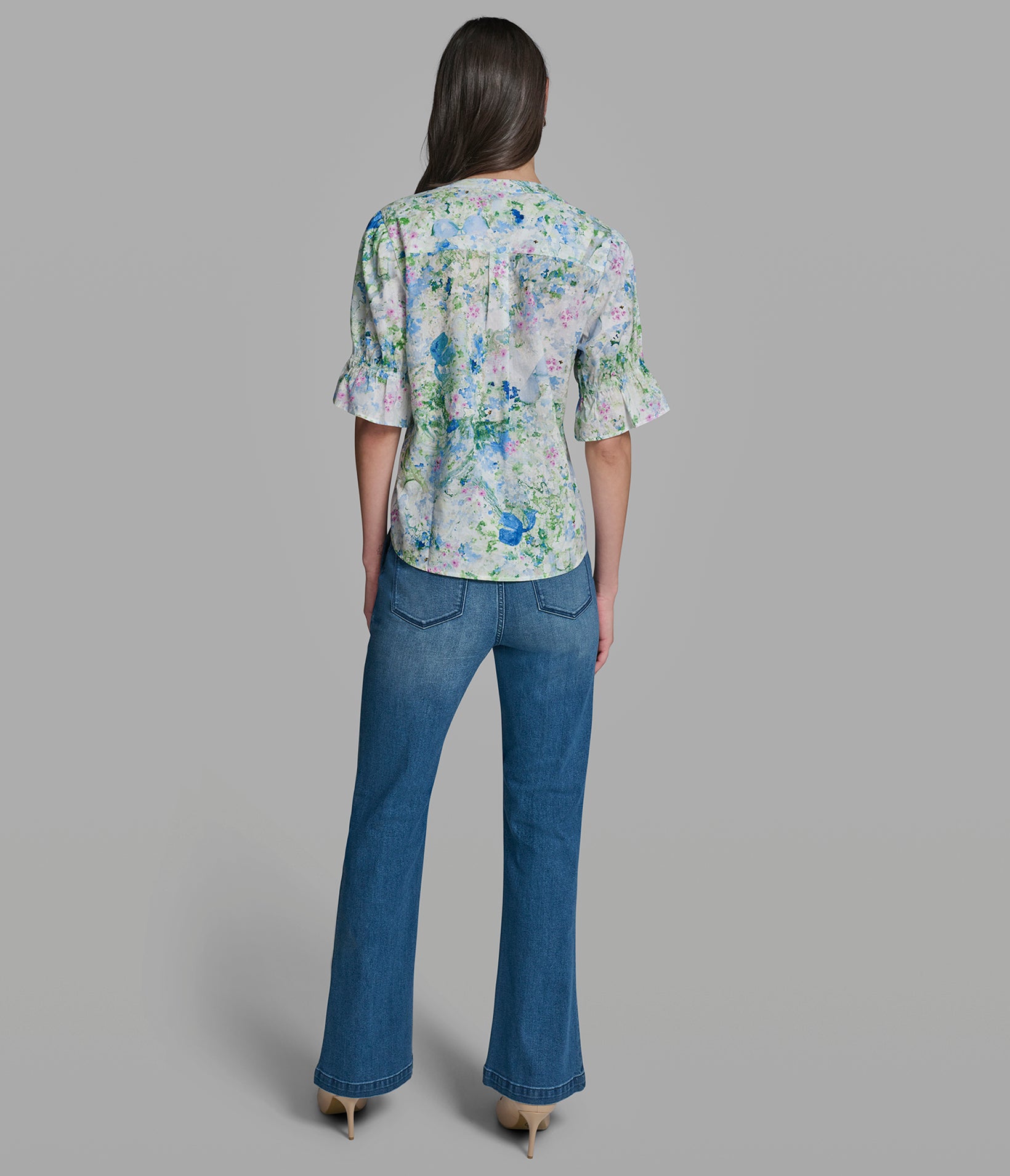 FLORAL PRINT RUFFLE SLEEVE TOP VIEW 5 | Women's Tops & Sweaters FLORAL PRINT RUFFLE SLEEVE TOP VIEW 5 | Women's Tops & Sweaters