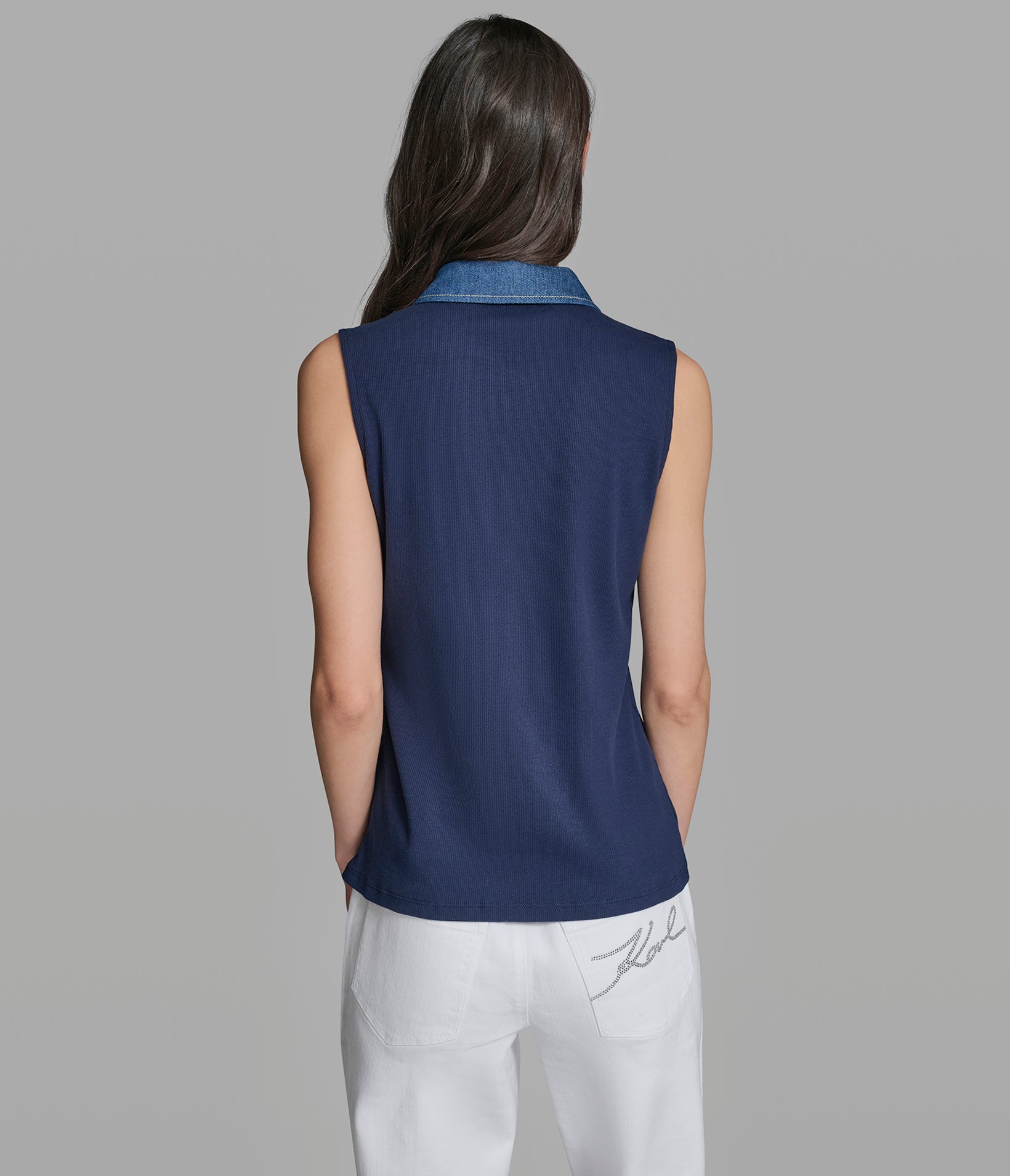 SHORT SLEEVE DENIM COLLAR POLO View 2 | Products SHORT SLEEVE DENIM COLLAR POLO View 2 | Products