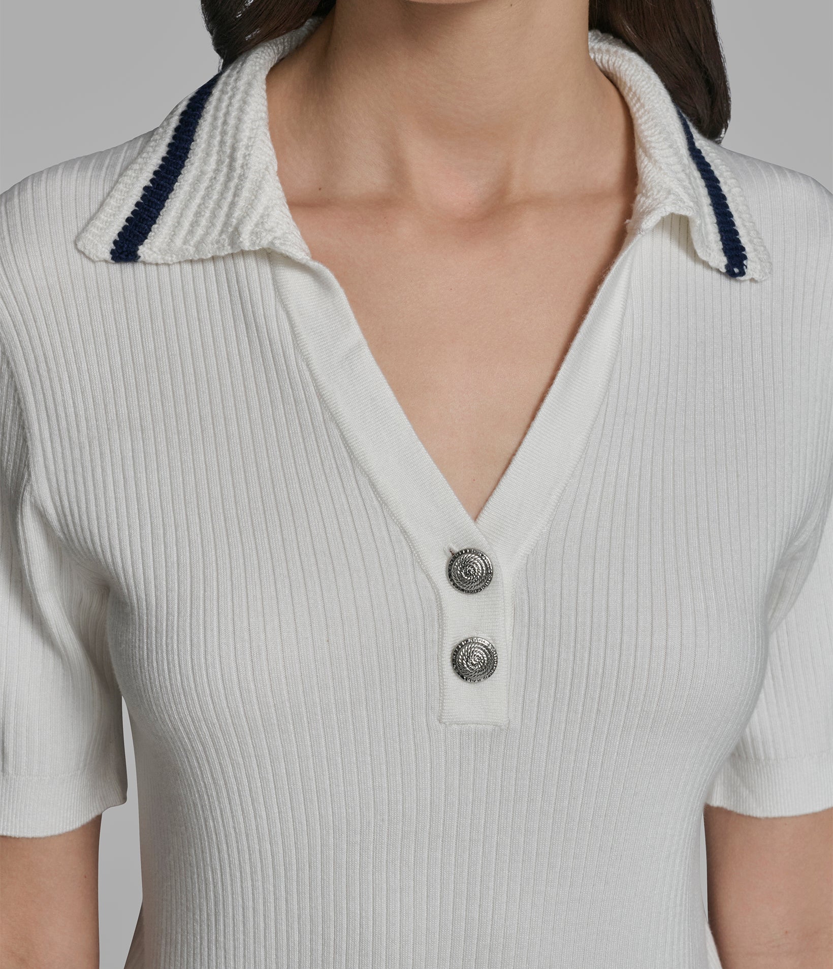 SHORT SLEEVE POLO WITH CROCHET COLLAR VIEW 6 | Women's Clothing SHORT SLEEVE POLO WITH CROCHET COLLAR VIEW 6 | Women's Clothing