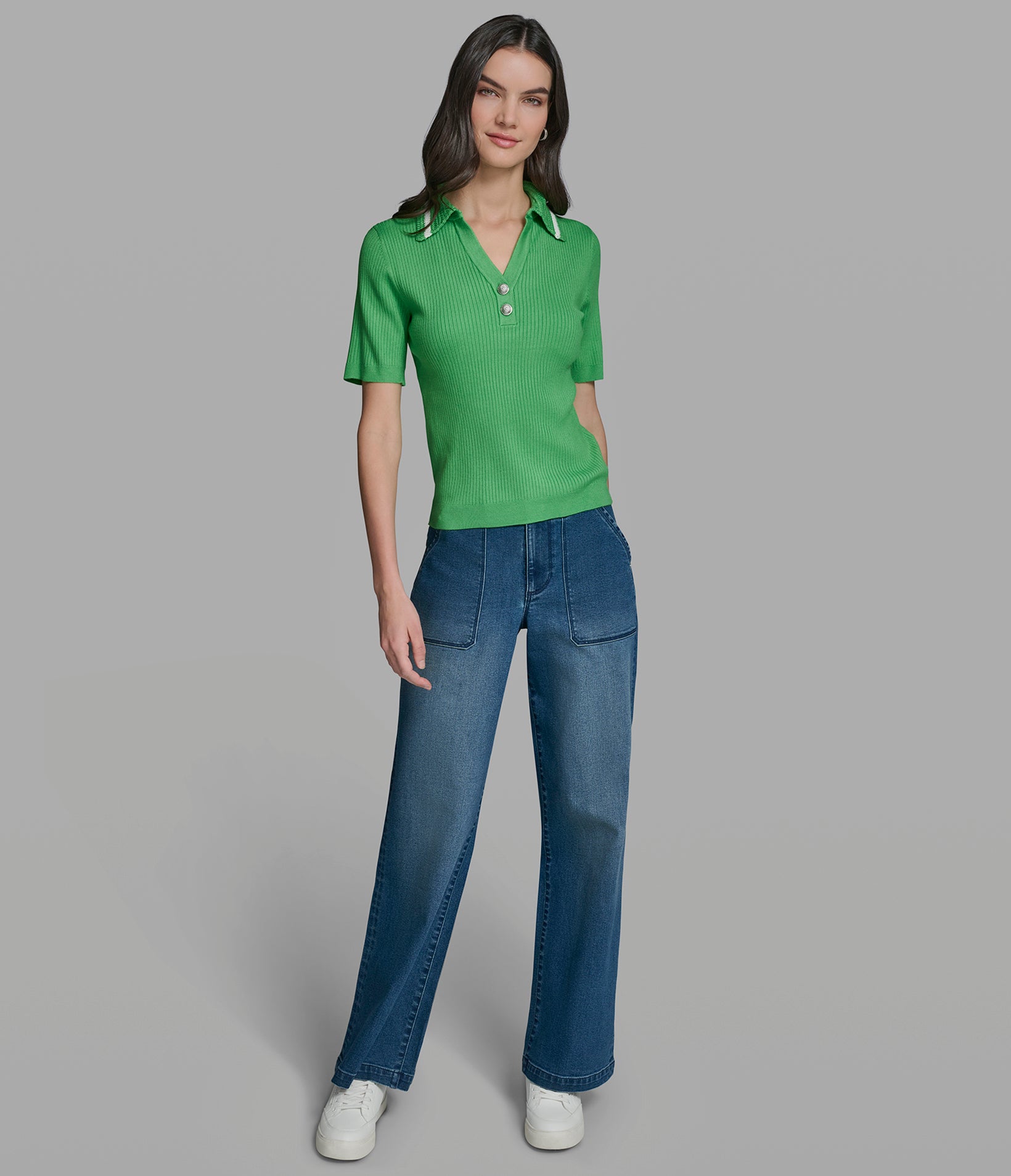 SHORT SLEEVE POLO WITH CROCHET COLLAR VIEW 6 | Women's Clothing SHORT SLEEVE POLO WITH CROCHET COLLAR VIEW 6 | Women's Clothing