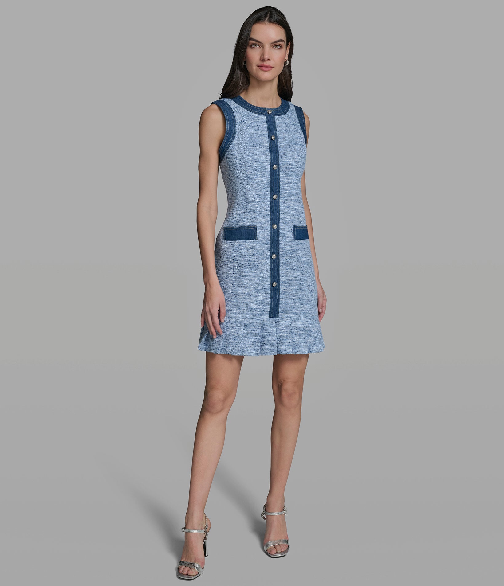 TWEED DRESS WITH PLEATED HEM View 1 | Women's Clothing TWEED DRESS WITH PLEATED HEM View 1 | Women's Clothing