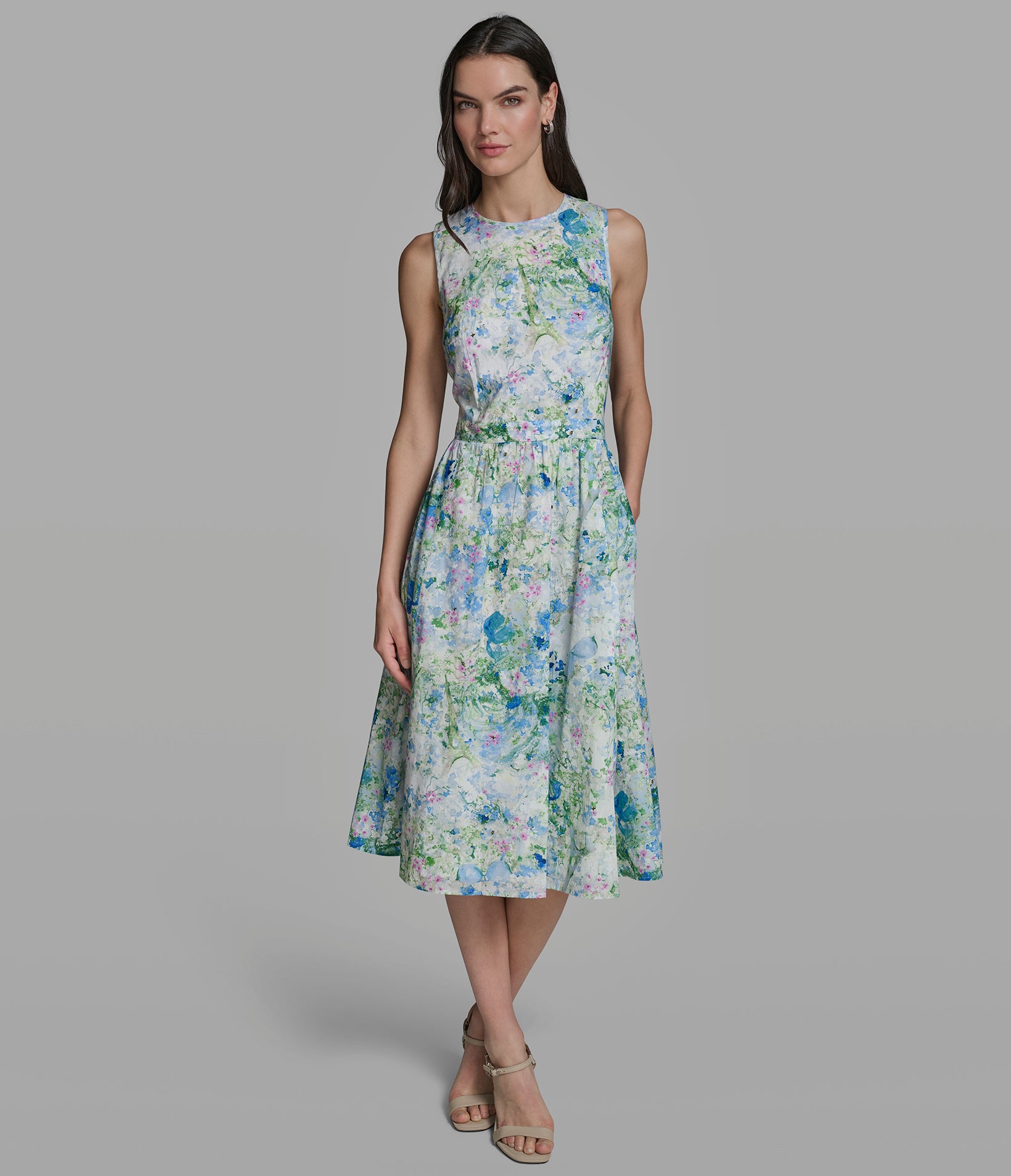 FLORAL PRINT FIT AND FLARE DRESS VIEW 1 | Women's Dresses & Jumpsuits FLORAL PRINT FIT AND FLARE DRESS VIEW 1 | Women's Dresses & Jumpsuits