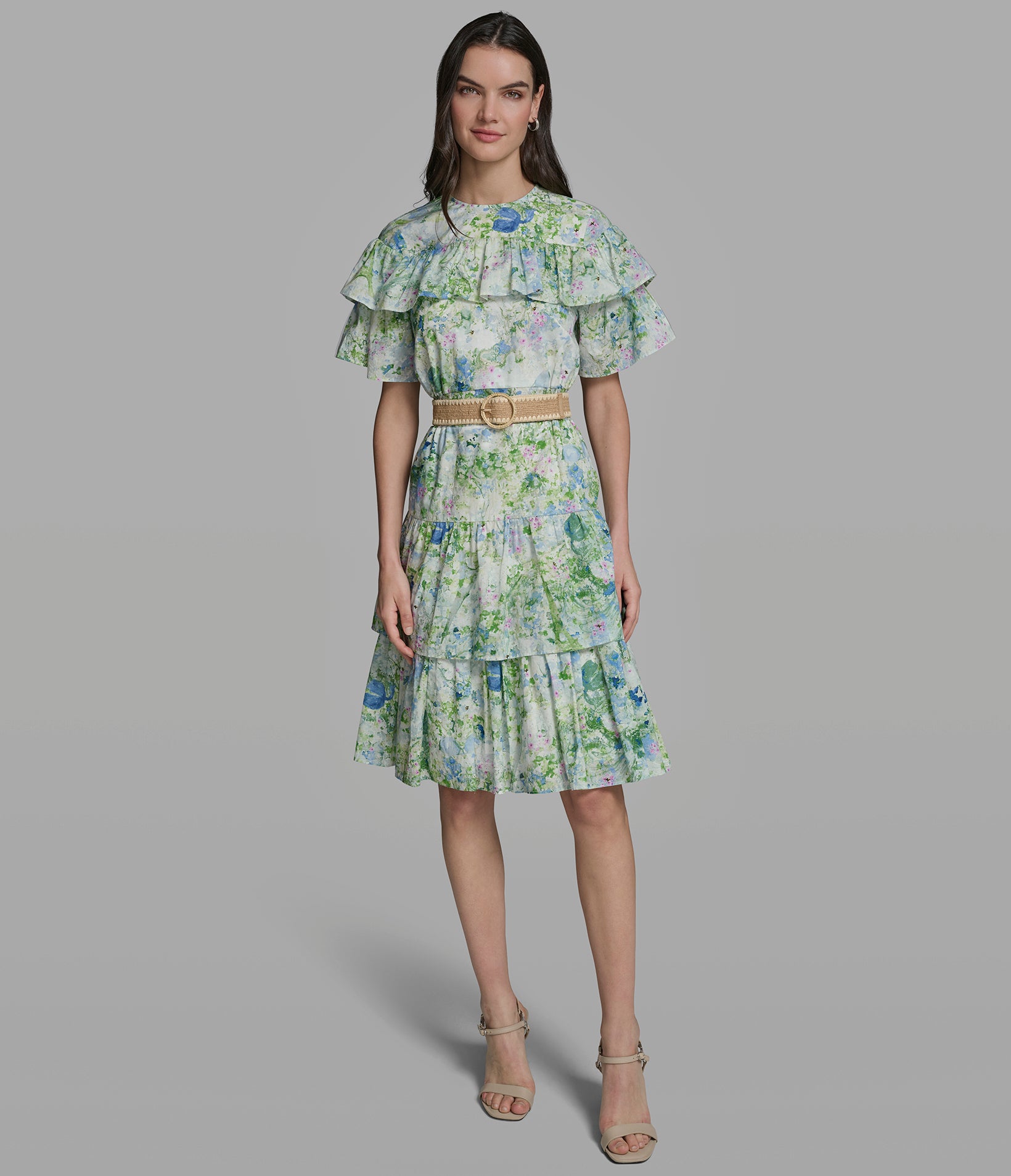 FLUTTER SLEEVE BELTED DRESS VIEW 4 | Women's Clothing FLUTTER SLEEVE BELTED DRESS VIEW 4 | Women's Clothing