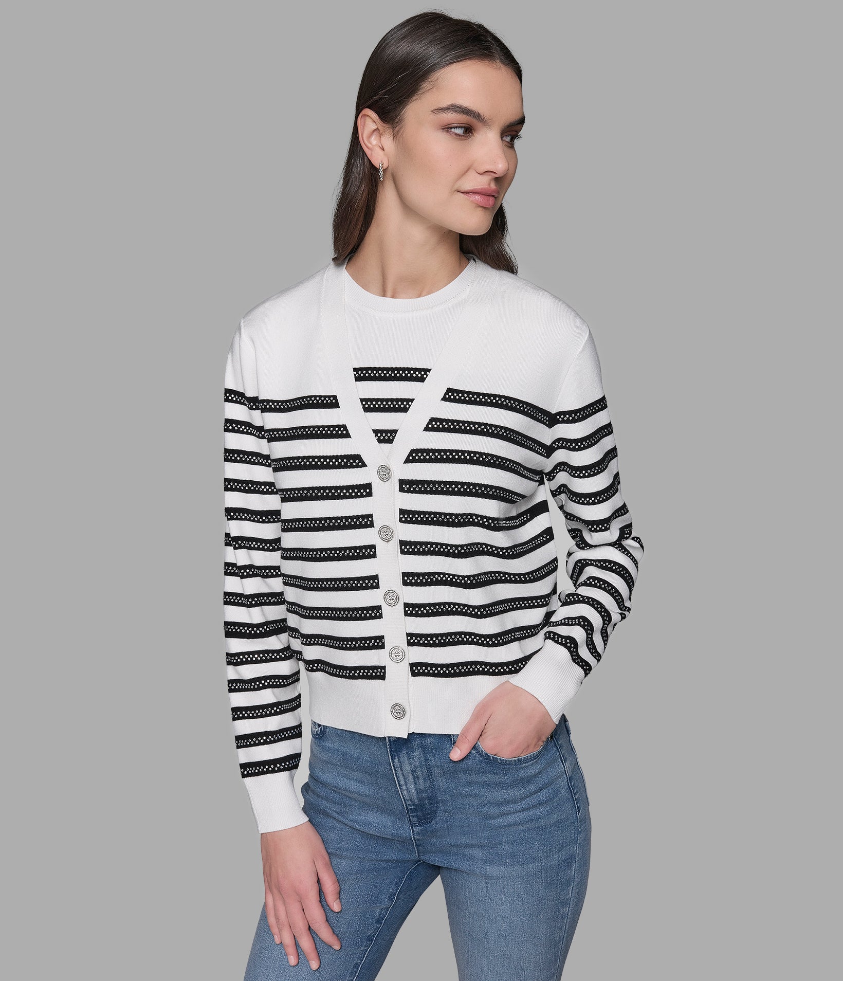 CAPSULE STRIPED CARDIGAN VIEW 1 CAPSULE STRIPED CARDIGAN VIEW 1