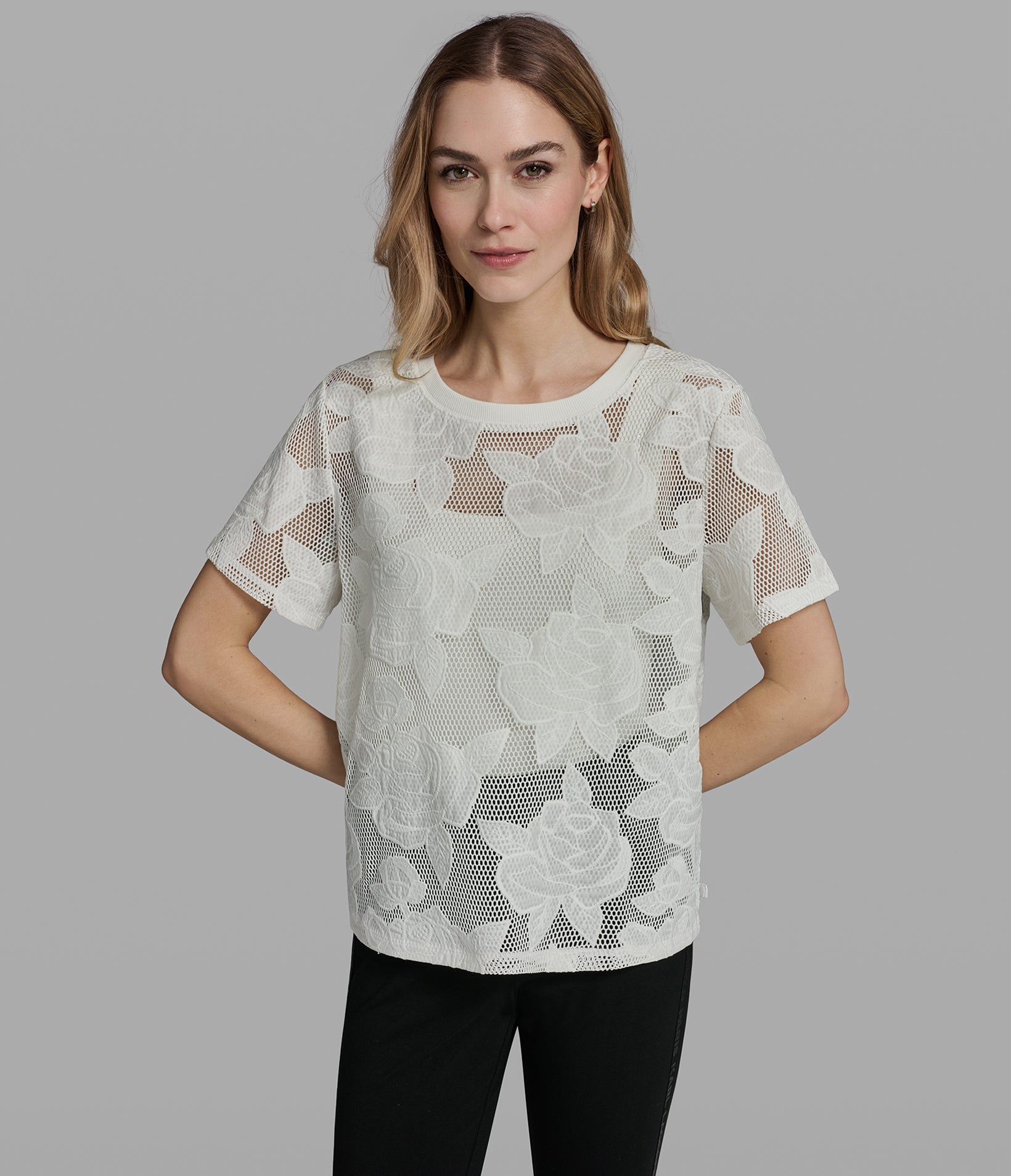 FLORAL MESH TOP View 1 | Women's Tops & Sweaters FLORAL MESH TOP View 1 | Women's Tops & Sweaters