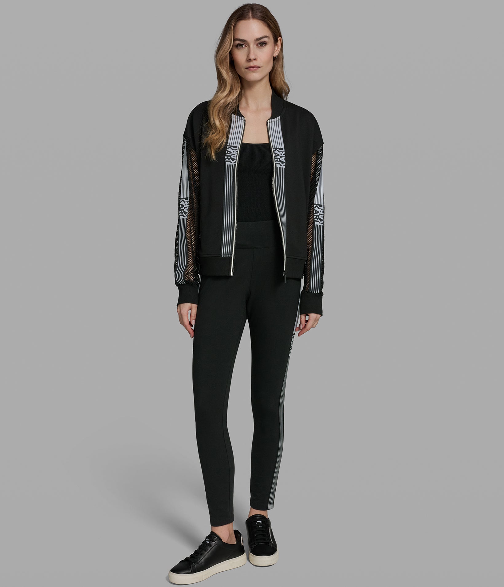 LOGO STRIPE MESH TRACK JACKET VIEW 4 LOGO STRIPE MESH TRACK JACKET VIEW 4