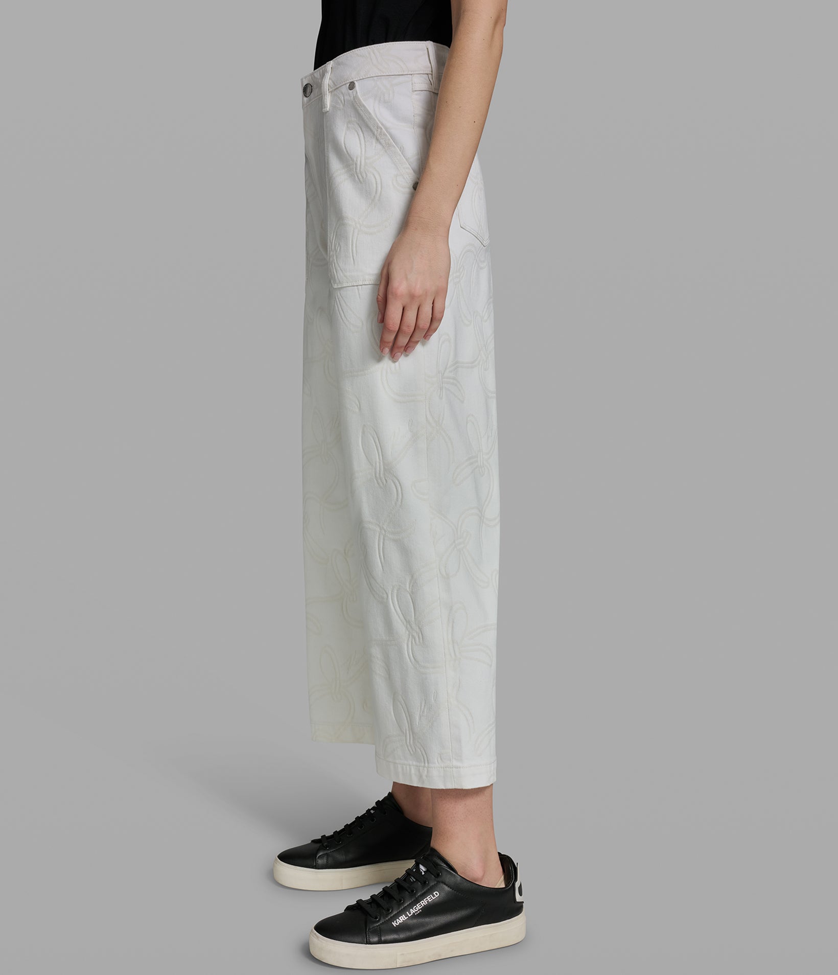 BOW JACQUARD DENIM PANTS VIEW 3 | Women's Denim BOW JACQUARD DENIM PANTS VIEW 3 | Women's Denim