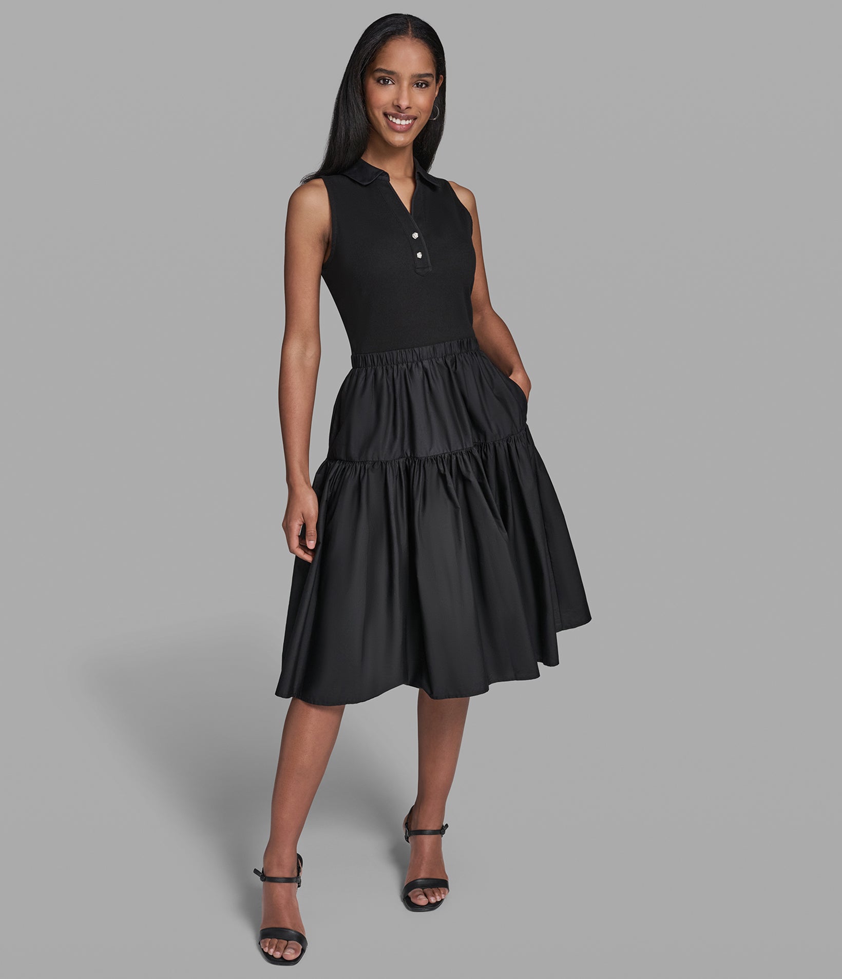SLEEVELESS A-LINE MAXI DRESS View 1 SLEEVELESS A-LINE MAXI DRESS View 1