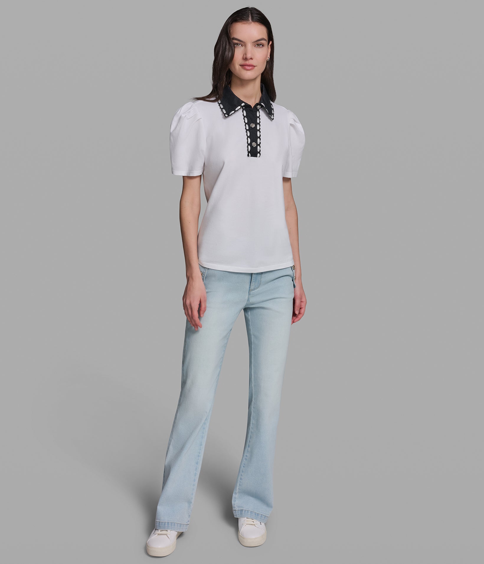 SHORT SLEEVE POLO WITH CONTRAST STITCH COLLAR VIEW 4 | Styles Under $100 SHORT SLEEVE POLO WITH CONTRAST STITCH COLLAR VIEW 4 | Styles Under $100