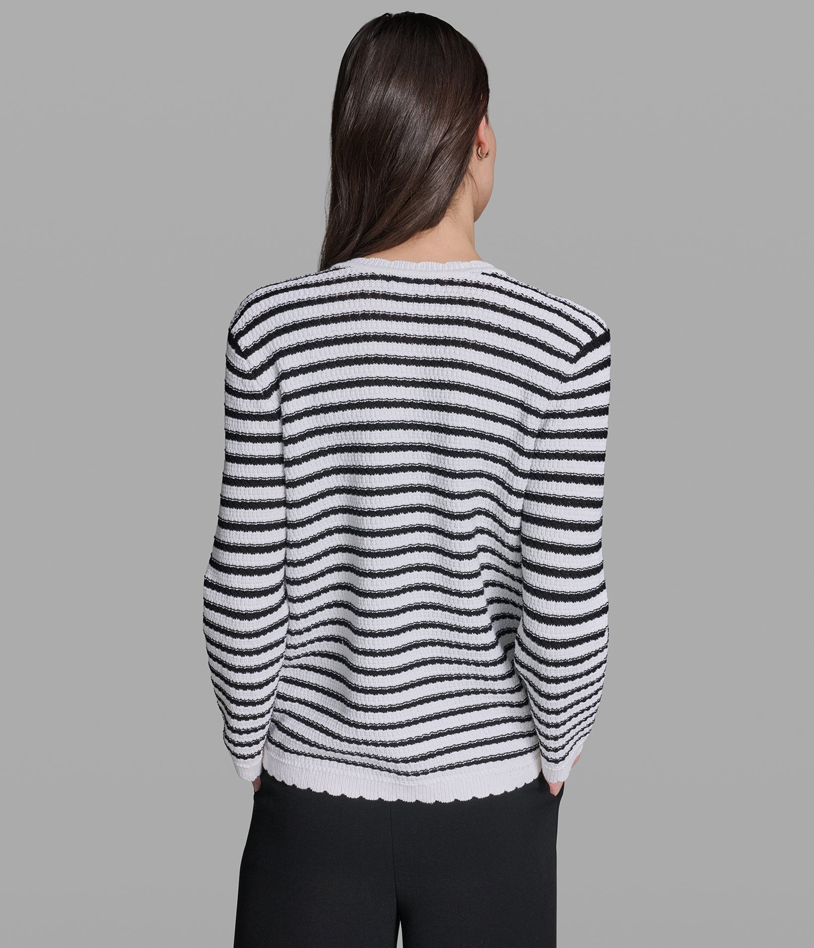 LONG SLEEVE STRIPED CARDIGAN VIEW 2 LONG SLEEVE STRIPED CARDIGAN VIEW 2