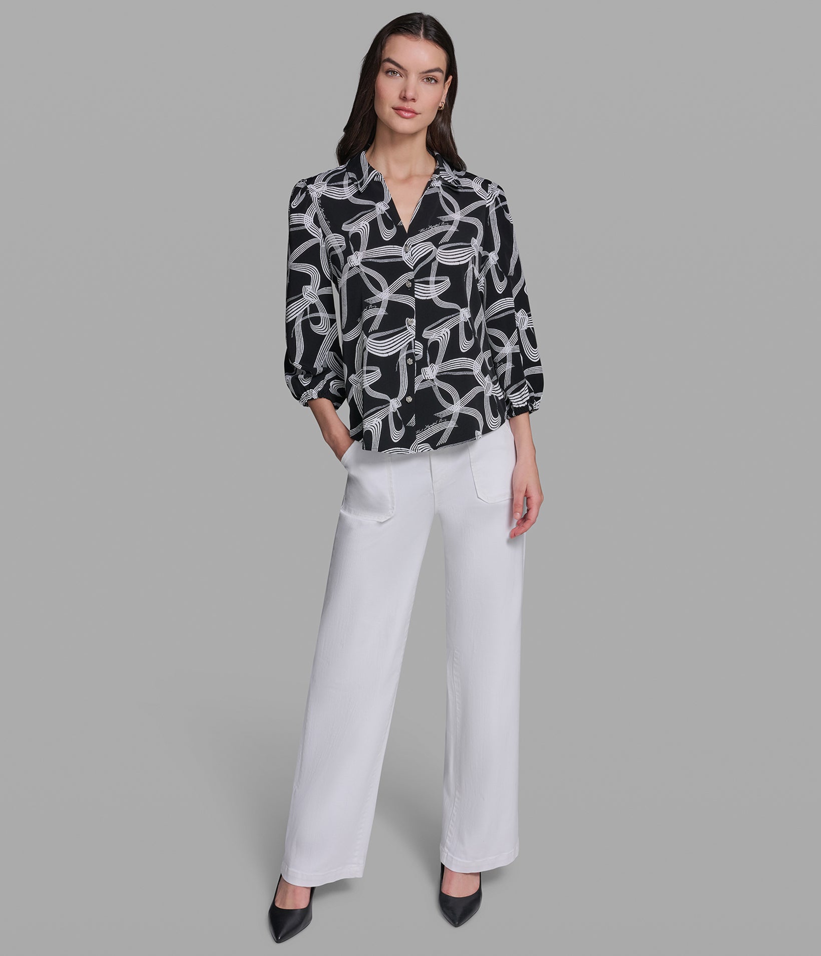 PRINTED BOW BLOUSE VIEW 4 | Women's Sale PRINTED BOW BLOUSE VIEW 4 | Women's Sale