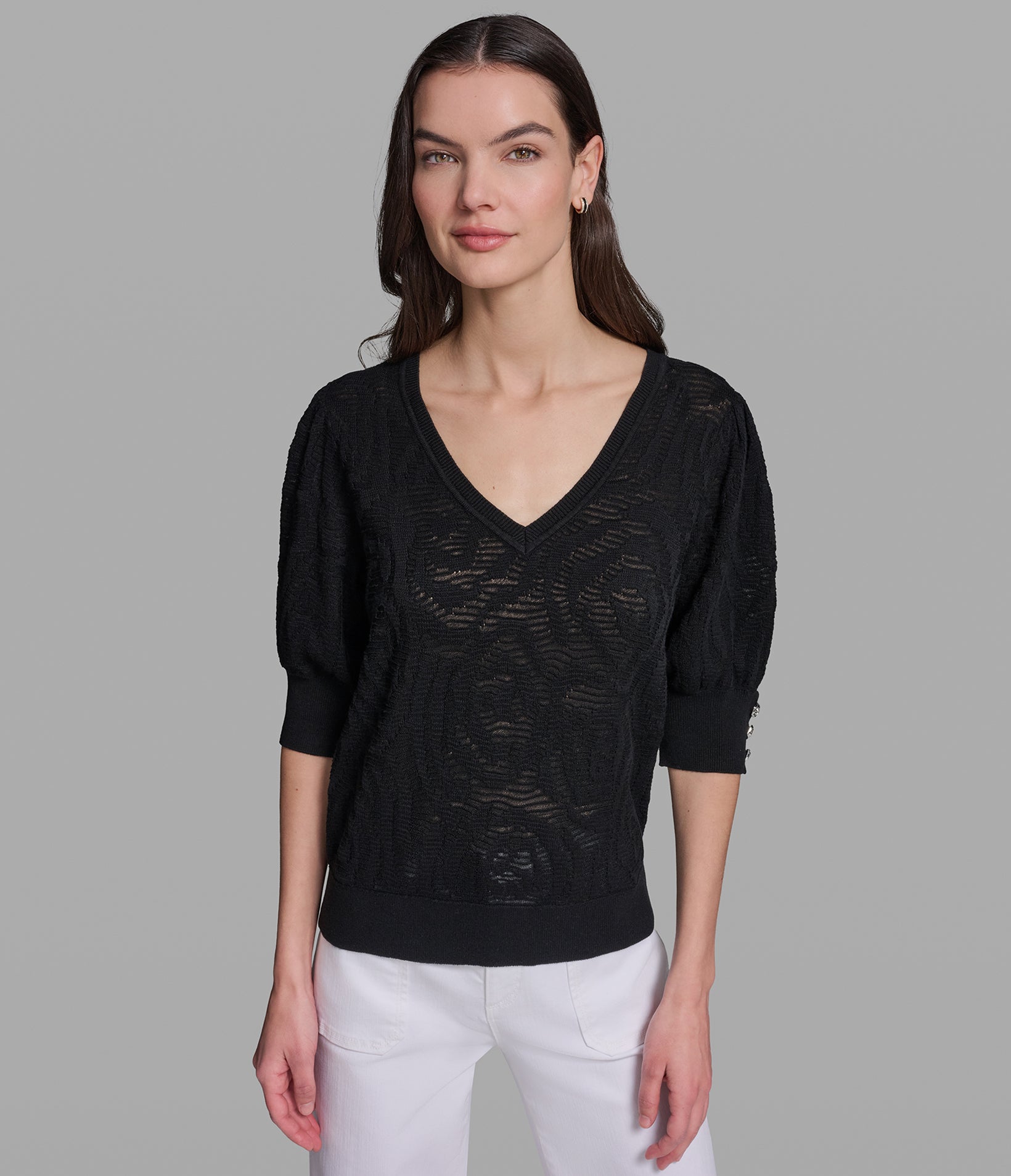 FLORAL PUFF SLEEVE SWEATER View 1 | New Arrivals FLORAL PUFF SLEEVE SWEATER View 1 | New Arrivals