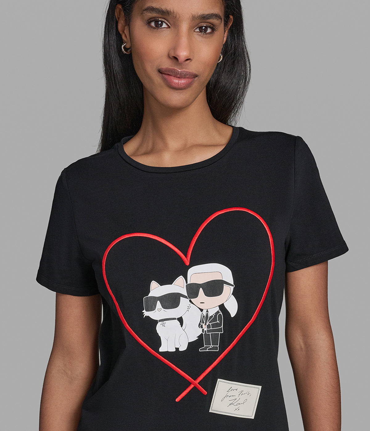 KARL AND CHOUPETTE HEART TEE VIEW 6 KARL AND CHOUPETTE HEART TEE VIEW 6