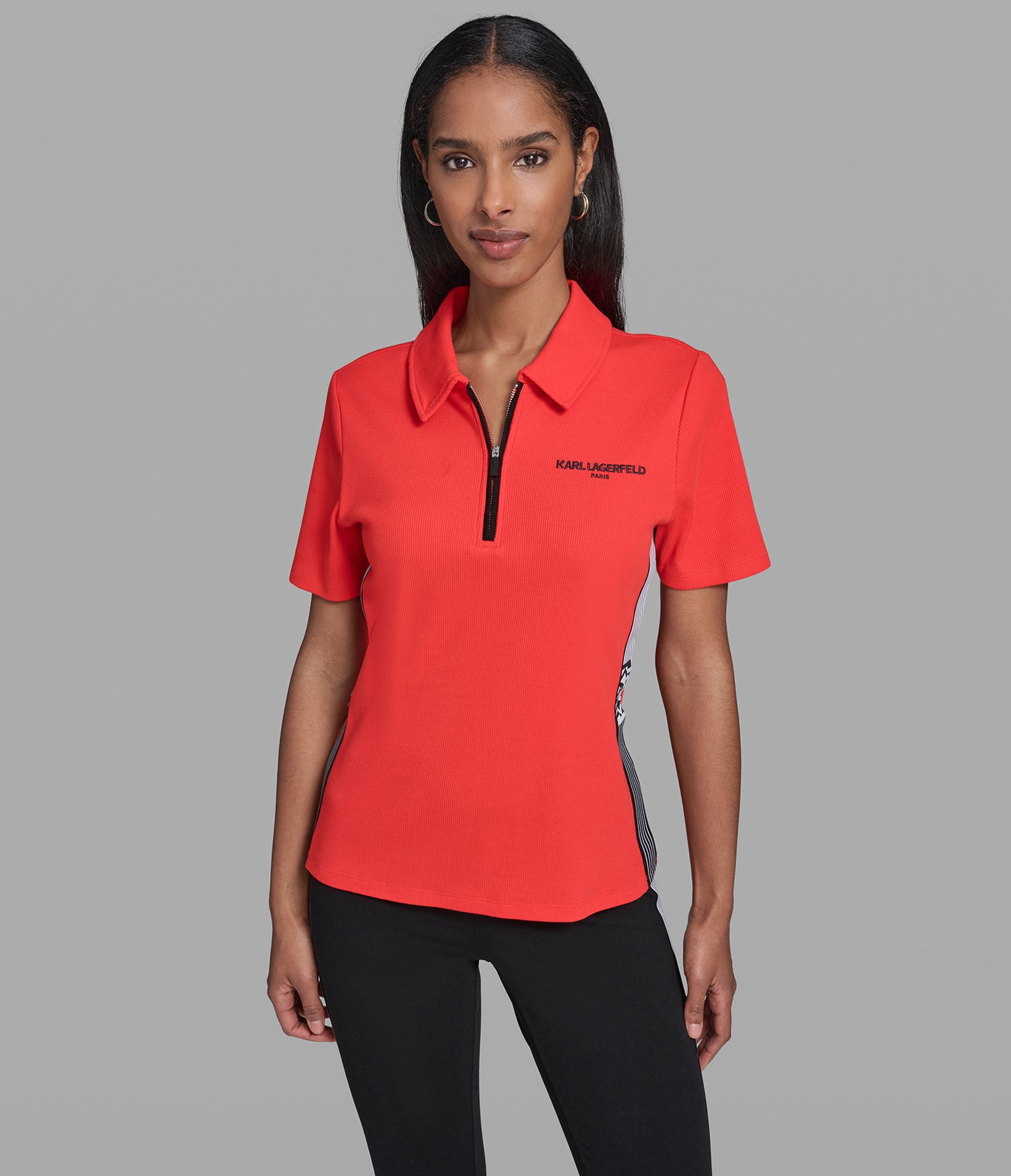 SHORT SLEEVE KNIT ZIP UP POLO View 1 | Holiday Sale SHORT SLEEVE KNIT ZIP UP POLO View 1 | Holiday Sale
