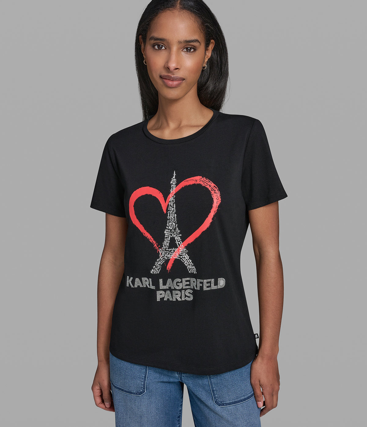 PARIS HEART CRYSTAL GRAPHIC TEE VIEW 1 PARIS HEART CRYSTAL GRAPHIC TEE VIEW 1