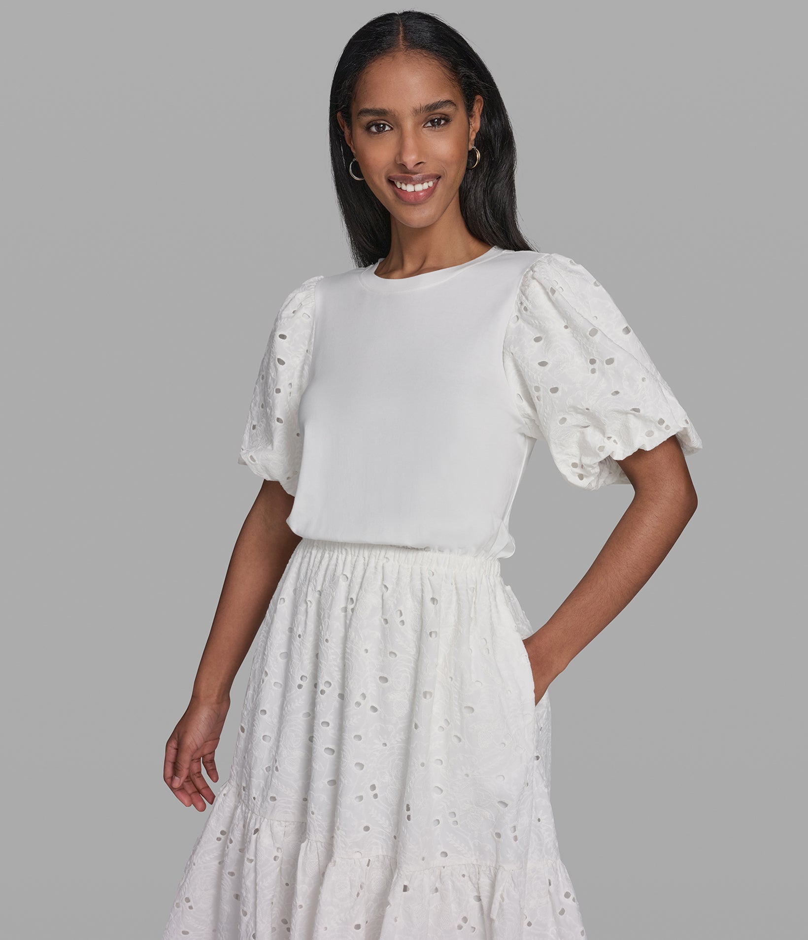 EYELET EMBROIDERED DRESS VIEW 4 EYELET EMBROIDERED DRESS VIEW 4