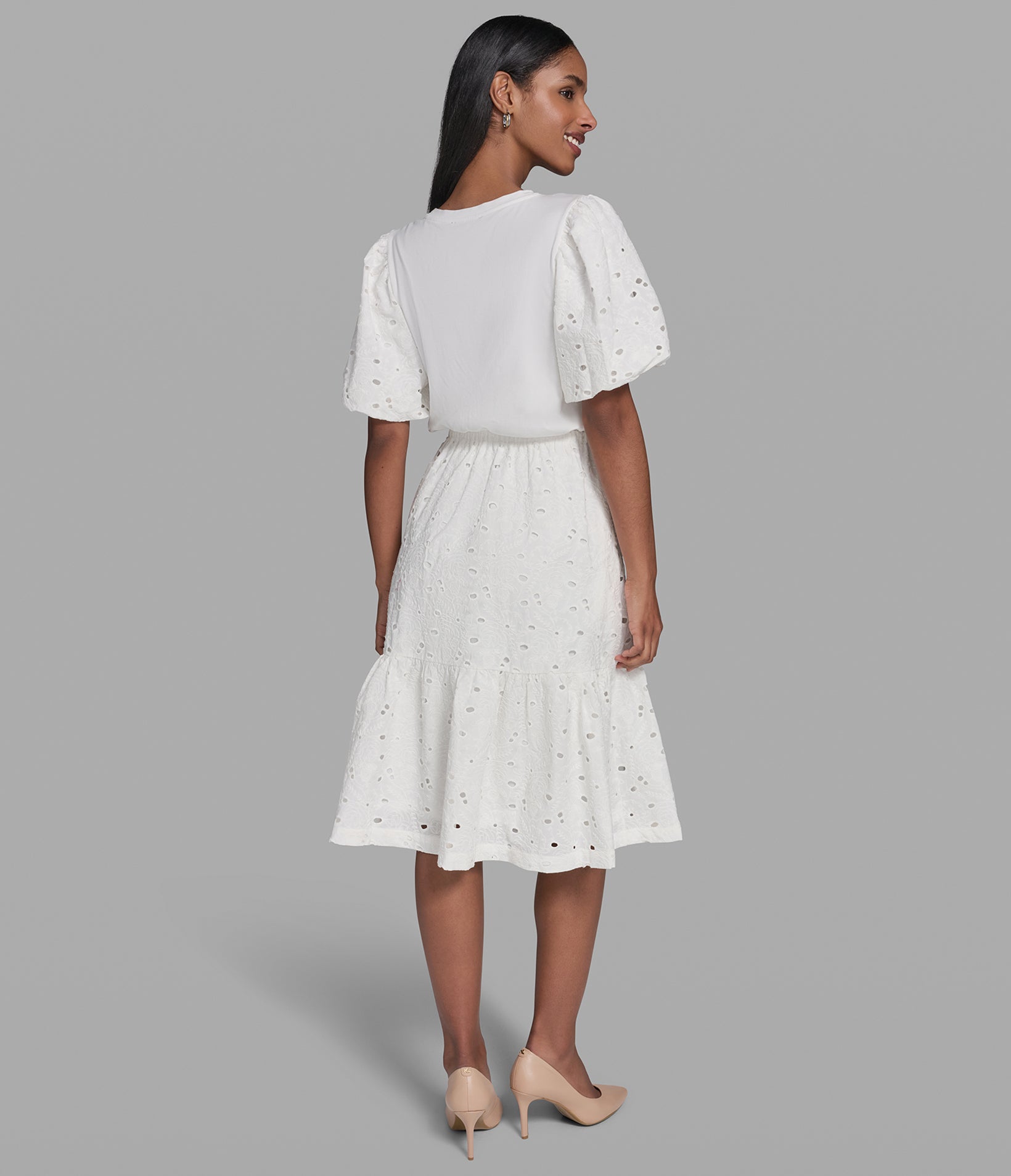 EYELET EMBROIDERED DRESS VIEW 2 EYELET EMBROIDERED DRESS VIEW 2