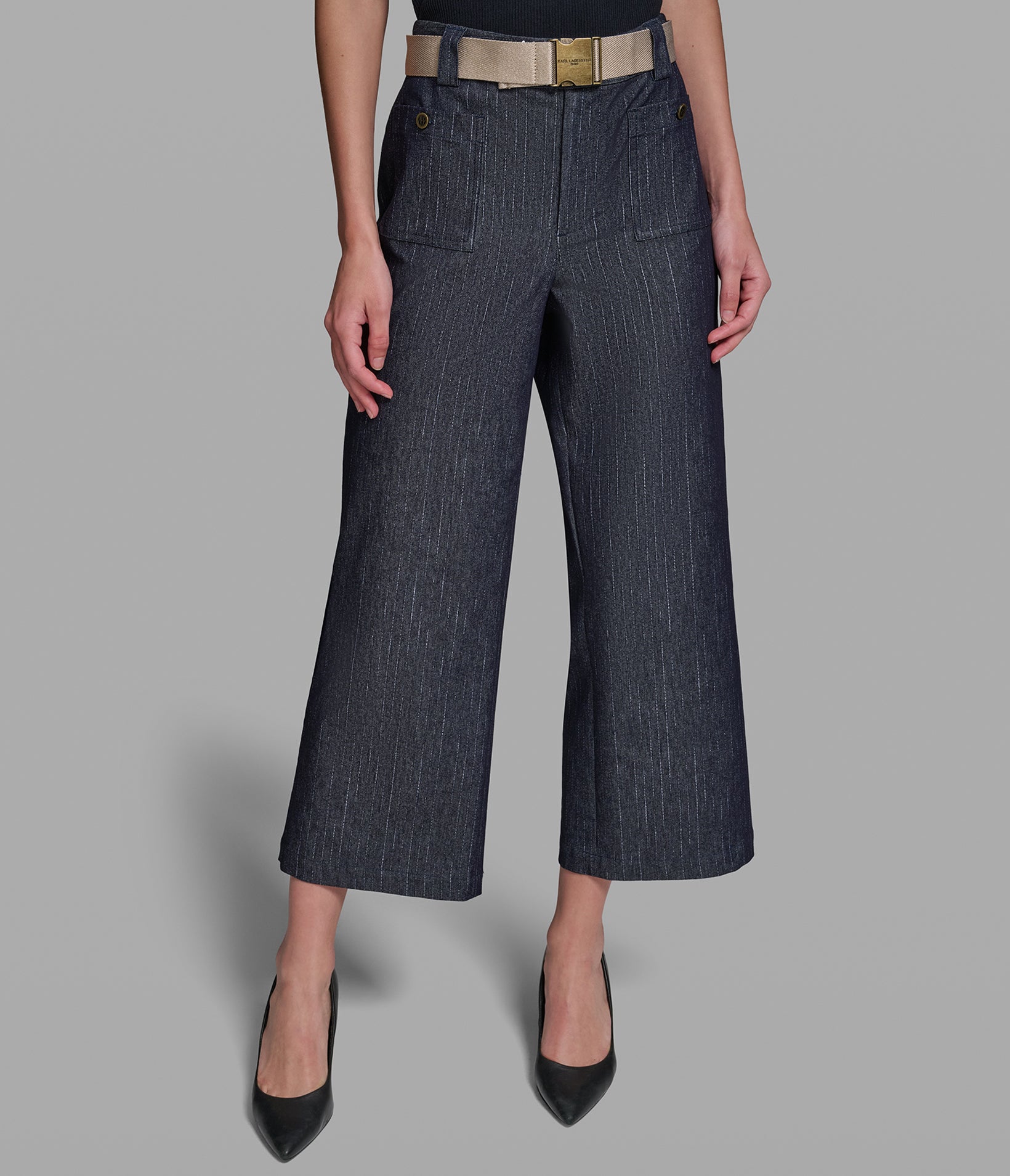 DENIM PINSTRIPE CROPPED PANT View 1 | Women's Denim DENIM PINSTRIPE CROPPED PANT View 1 | Women's Denim