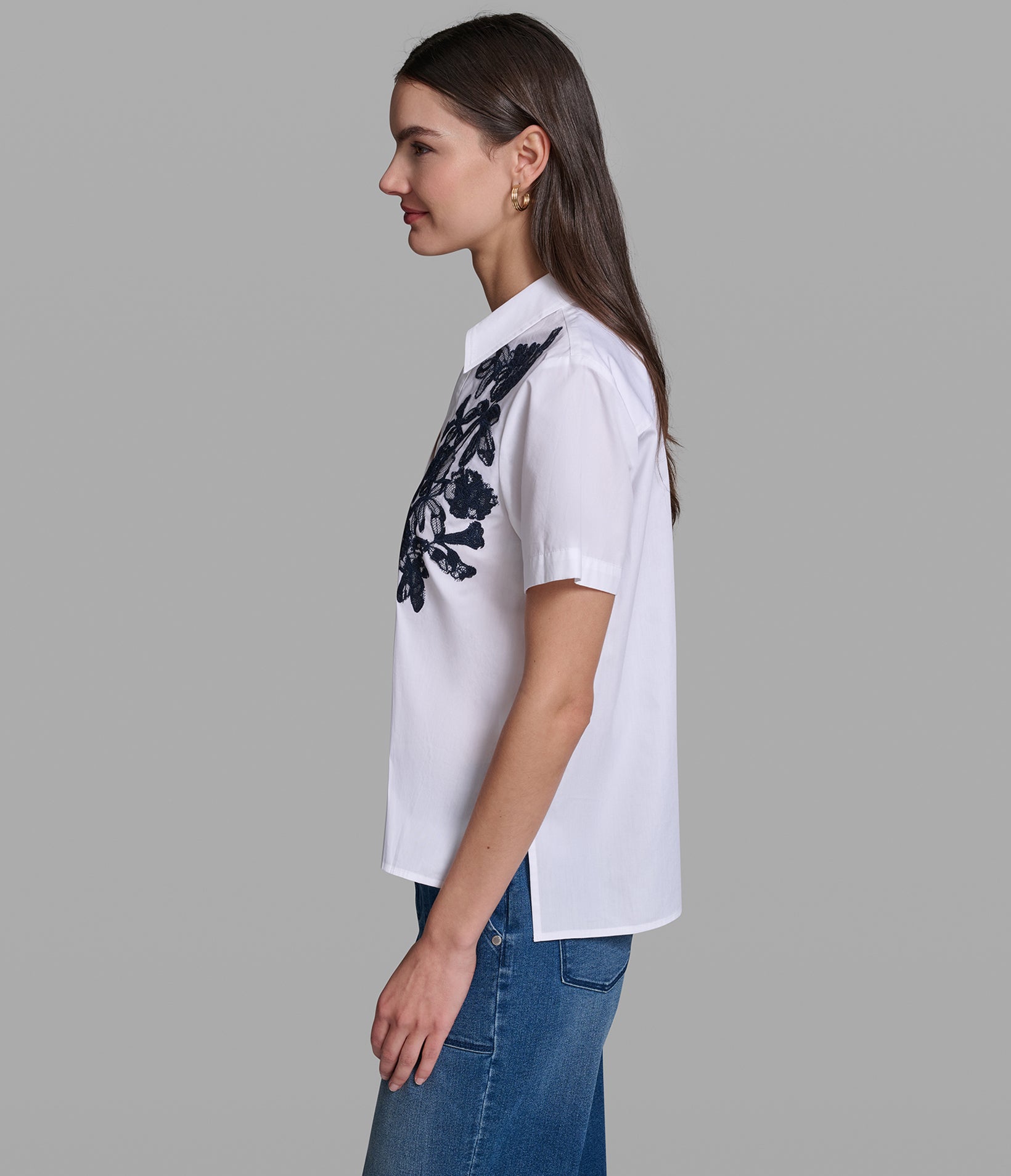 SHORT SLEEVE FLORAL POPLIN SHIRT VIEW 3 | Wear to Work SHORT SLEEVE FLORAL POPLIN SHIRT VIEW 3 | Wear to Work