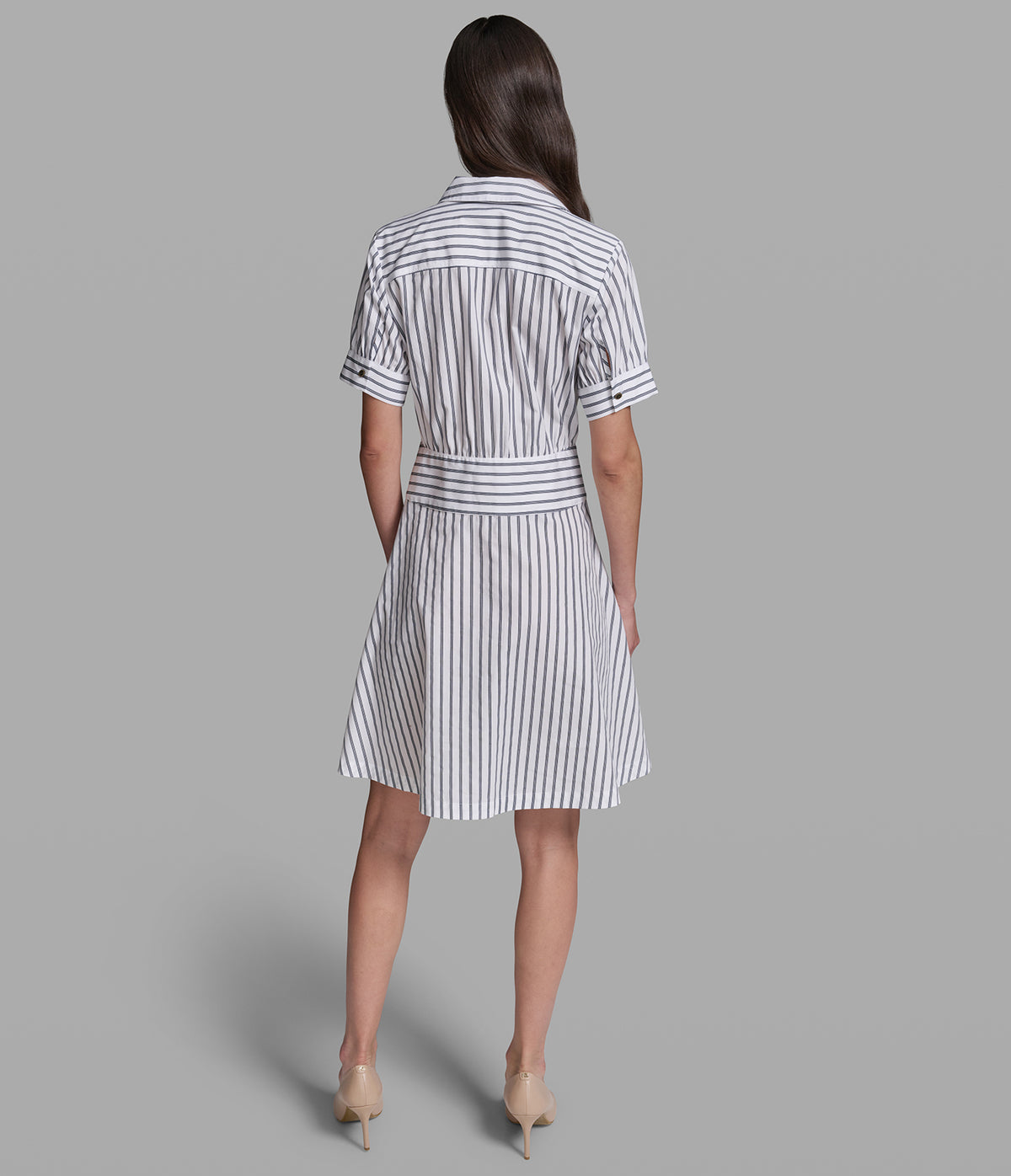 floral embroidered shirt dress Abstract Floral Embroidery Belted Shirt Dress Ivory / XL / PF259363