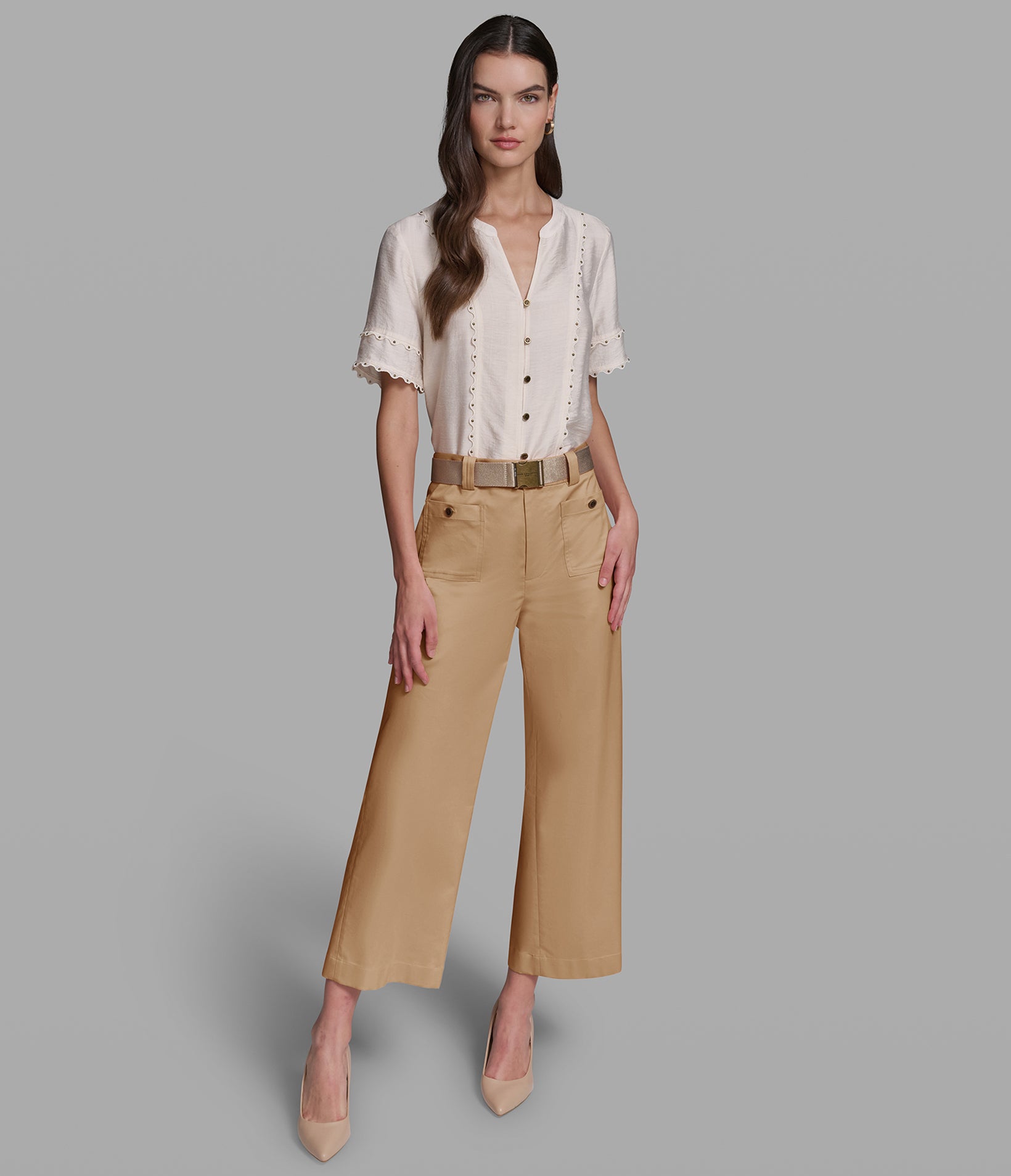 BELTED CROPPED STRAIGHT LEG PANTS View 1 | Women's Pants & Skirts BELTED CROPPED STRAIGHT LEG PANTS View 1 | Women's Pants & Skirts