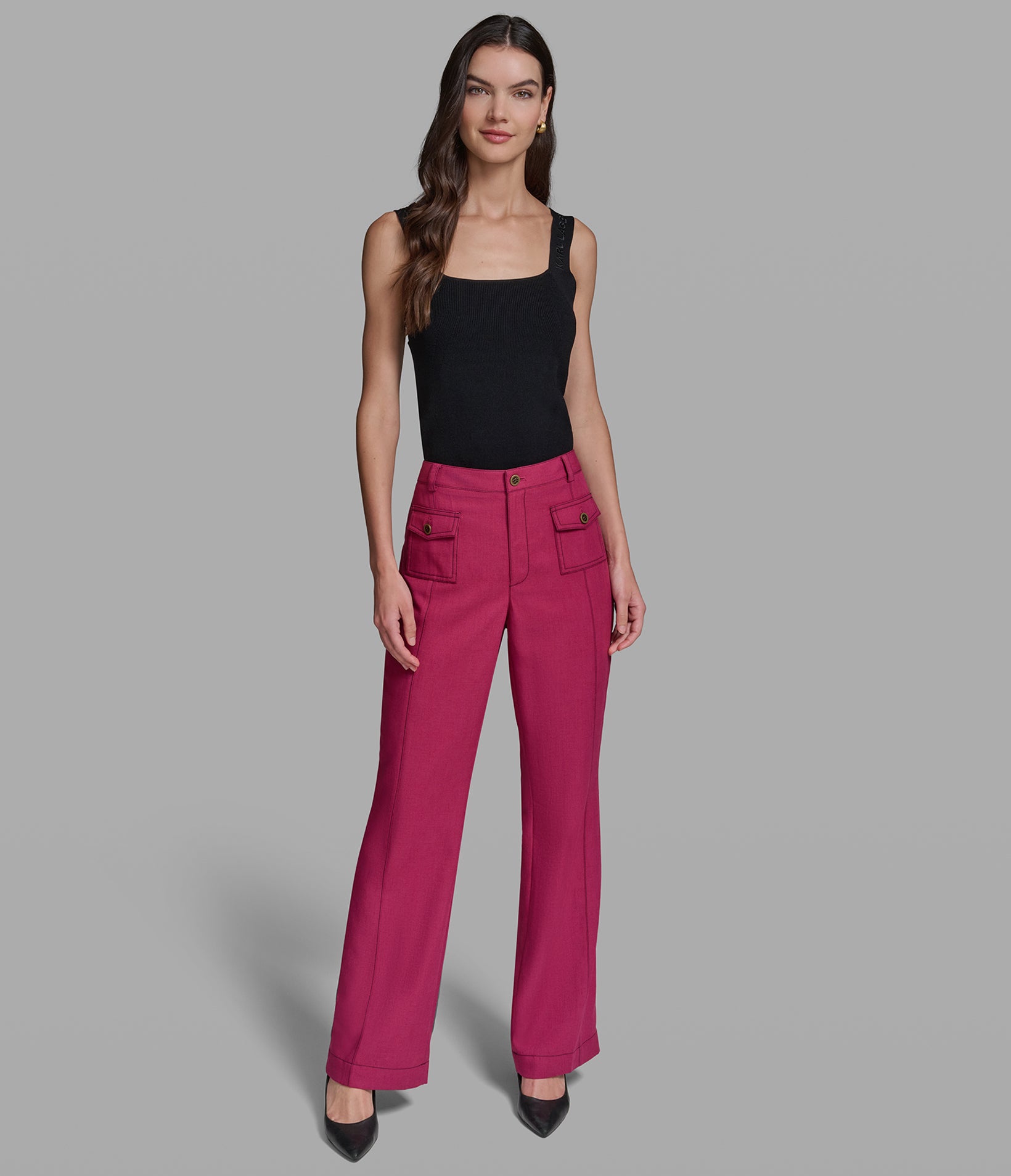 CONTRST STITCH WIDE-LEG PANT View 1 | Women's Pants & Skirts CONTRST STITCH WIDE-LEG PANT View 1 | Women's Pants & Skirts
