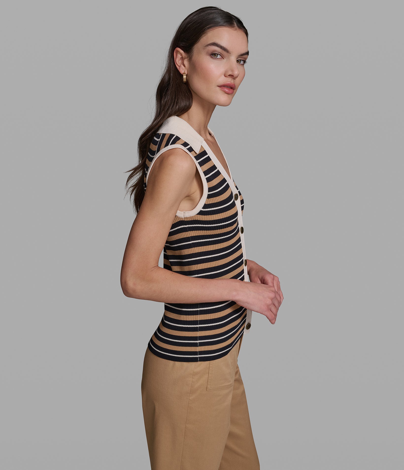 SLEEVELESS STRIPED SWEATER TANK TOP VIEW 3 | New Arrivals SLEEVELESS STRIPED SWEATER TANK TOP VIEW 3 | New Arrivals