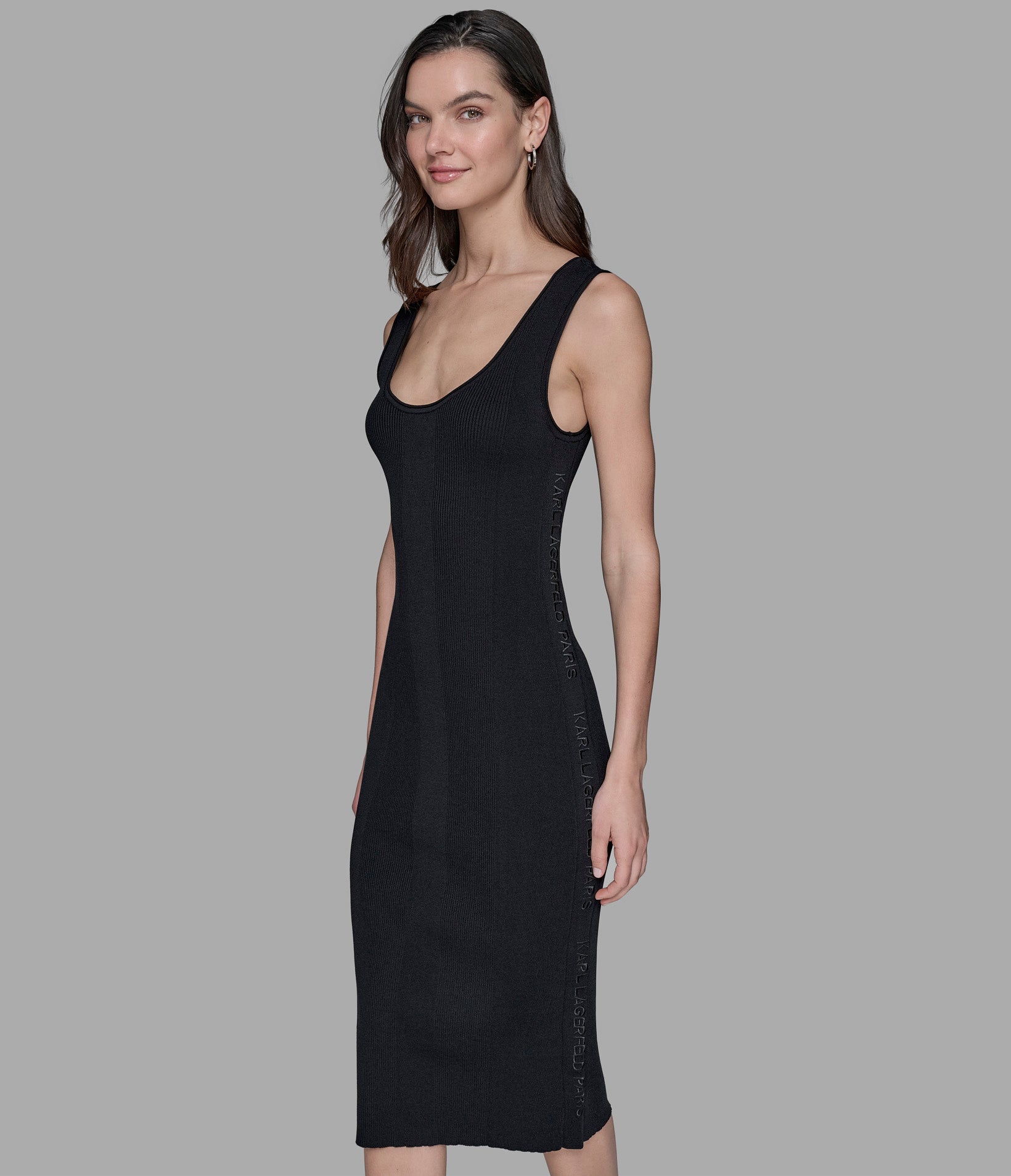 SLEEVELESS TONAL LOGO MIDI SWEATER DRESS VIEW 4 SLEEVELESS TONAL LOGO MIDI SWEATER DRESS VIEW 4