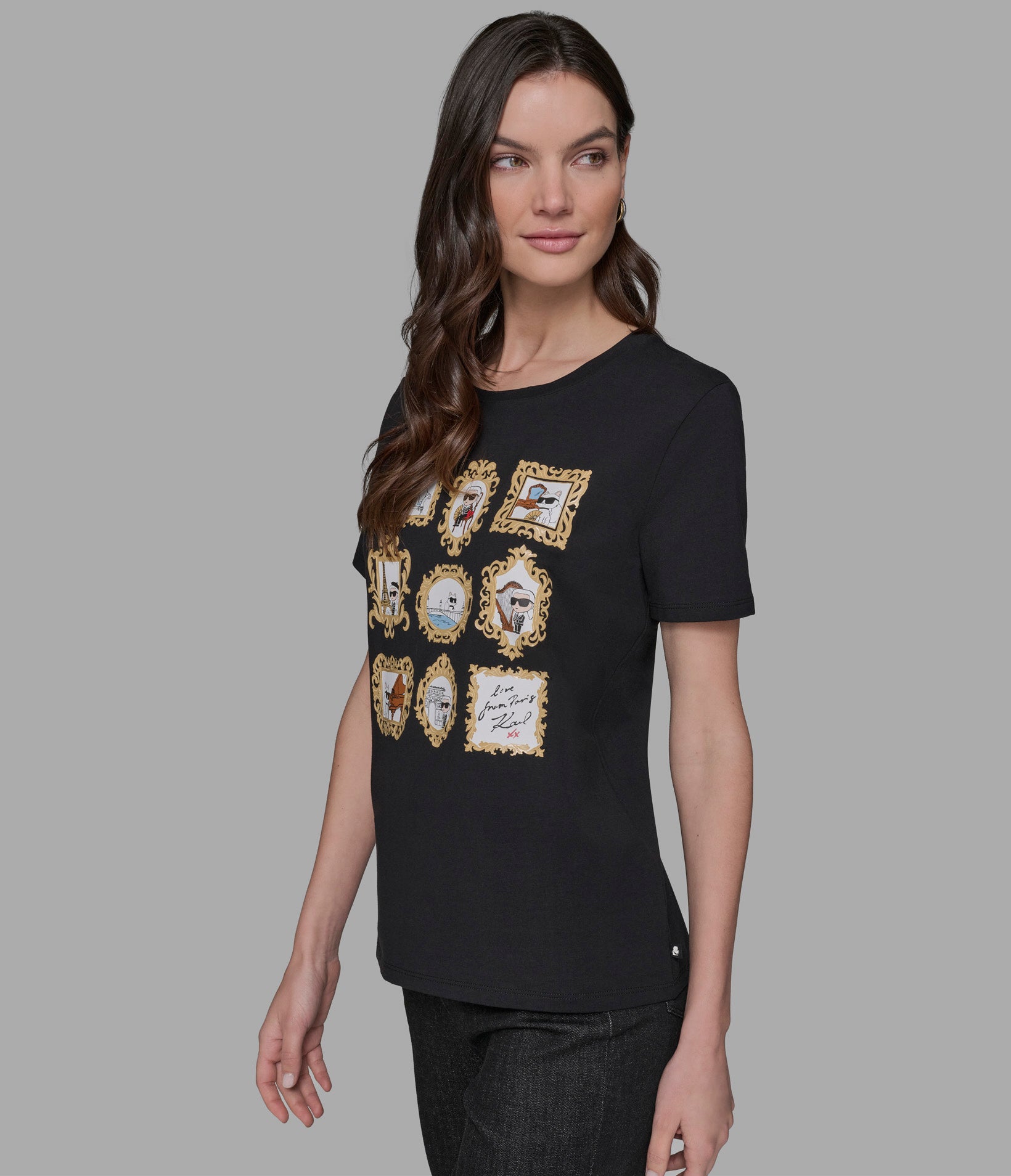 KARL AND CHOUPETTE FRAME TEE VIEW 4 KARL AND CHOUPETTE FRAME TEE VIEW 4