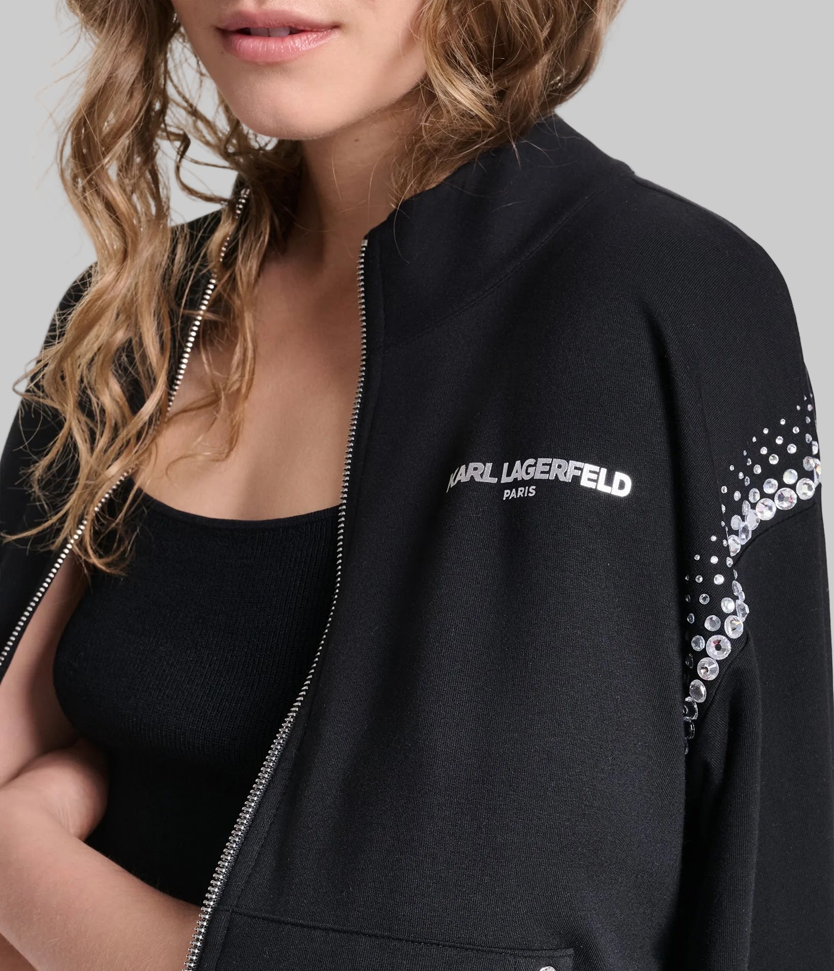 RHINESTONE TRIM TRACK JACKET VIEW 9 | Women's Athleisure & Activewear RHINESTONE TRIM TRACK JACKET VIEW 9 | Women's Athleisure & Activewear