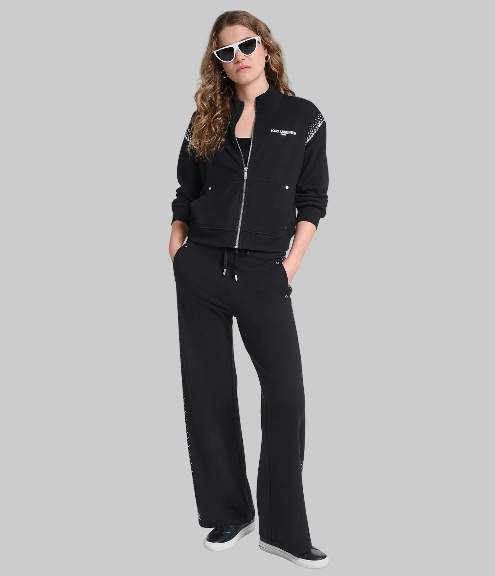 RHINESTONE TRIM TRACK JACKET VIEW 5 | Women's Athleisure & Activewear RHINESTONE TRIM TRACK JACKET VIEW 5 | Women's Athleisure & Activewear