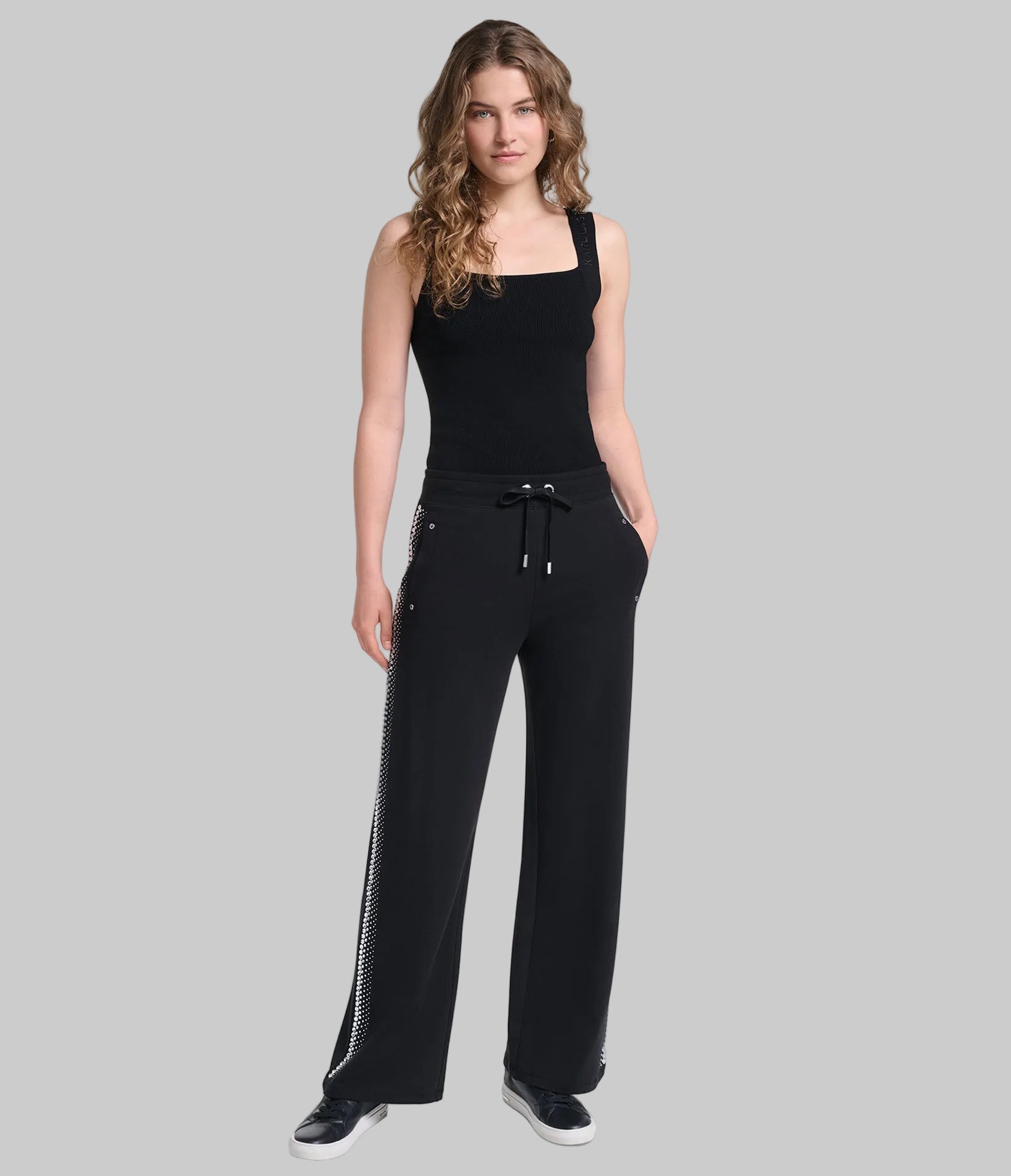 RHINESTONE TRIM TRACK PANT VIEW 4 RHINESTONE TRIM TRACK PANT VIEW 4
