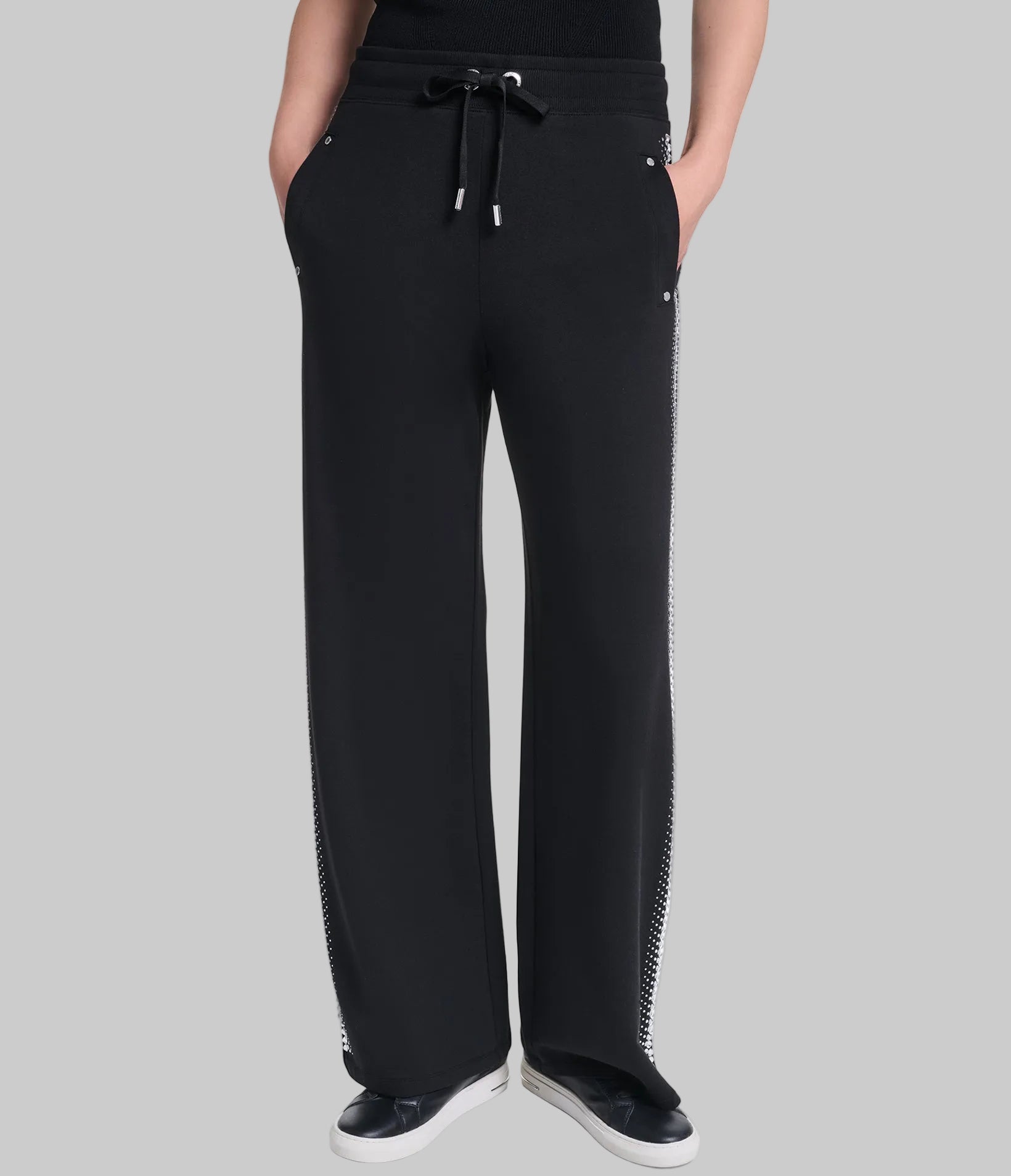 RHINESTONE TRIM TRACK PANT View 2 | New Arrivals RHINESTONE TRIM TRACK PANT View 2 | New Arrivals