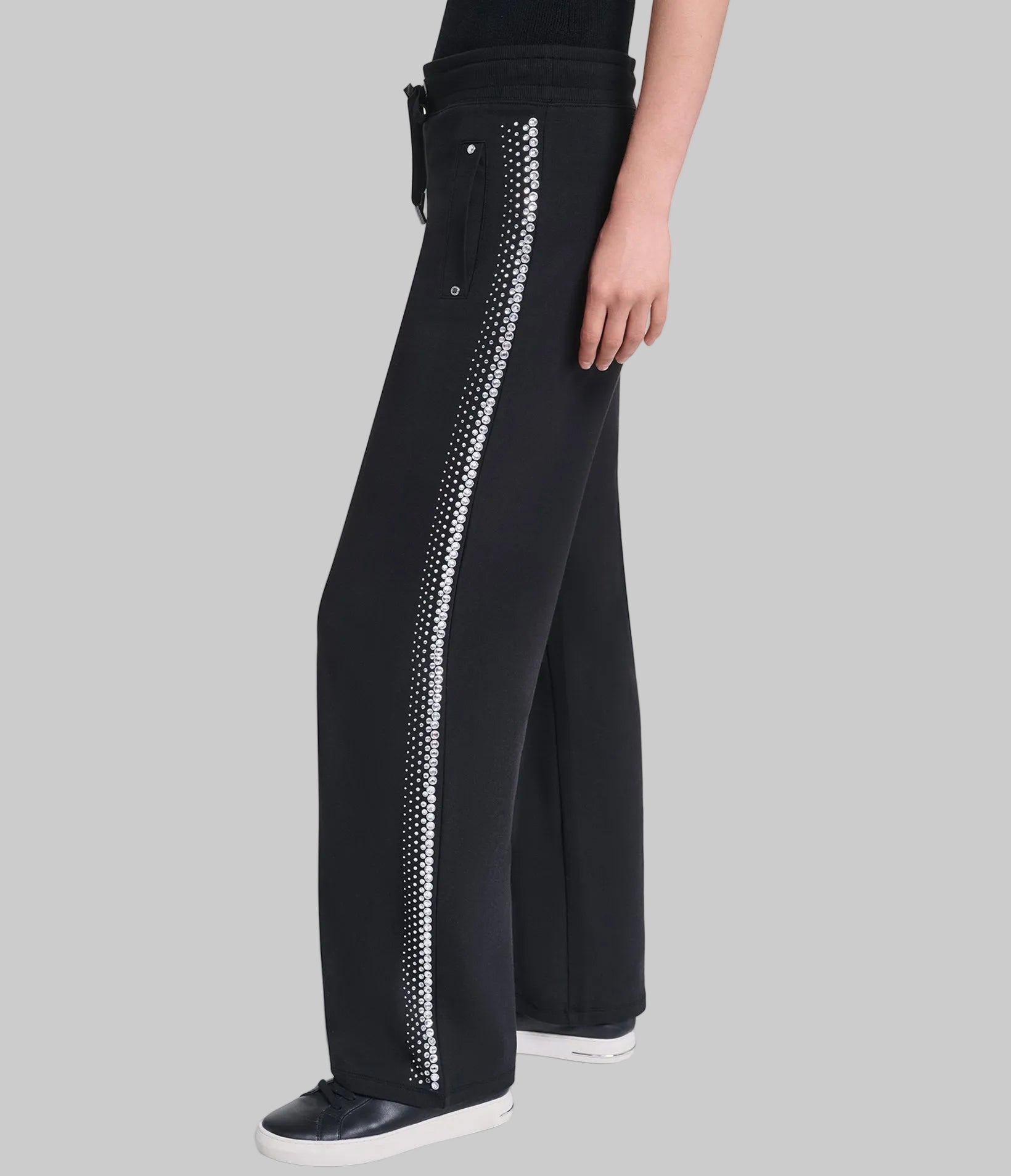 RHINESTONE TRIM TRACK PANT View 1 | New Arrivals RHINESTONE TRIM TRACK PANT View 1 | New Arrivals