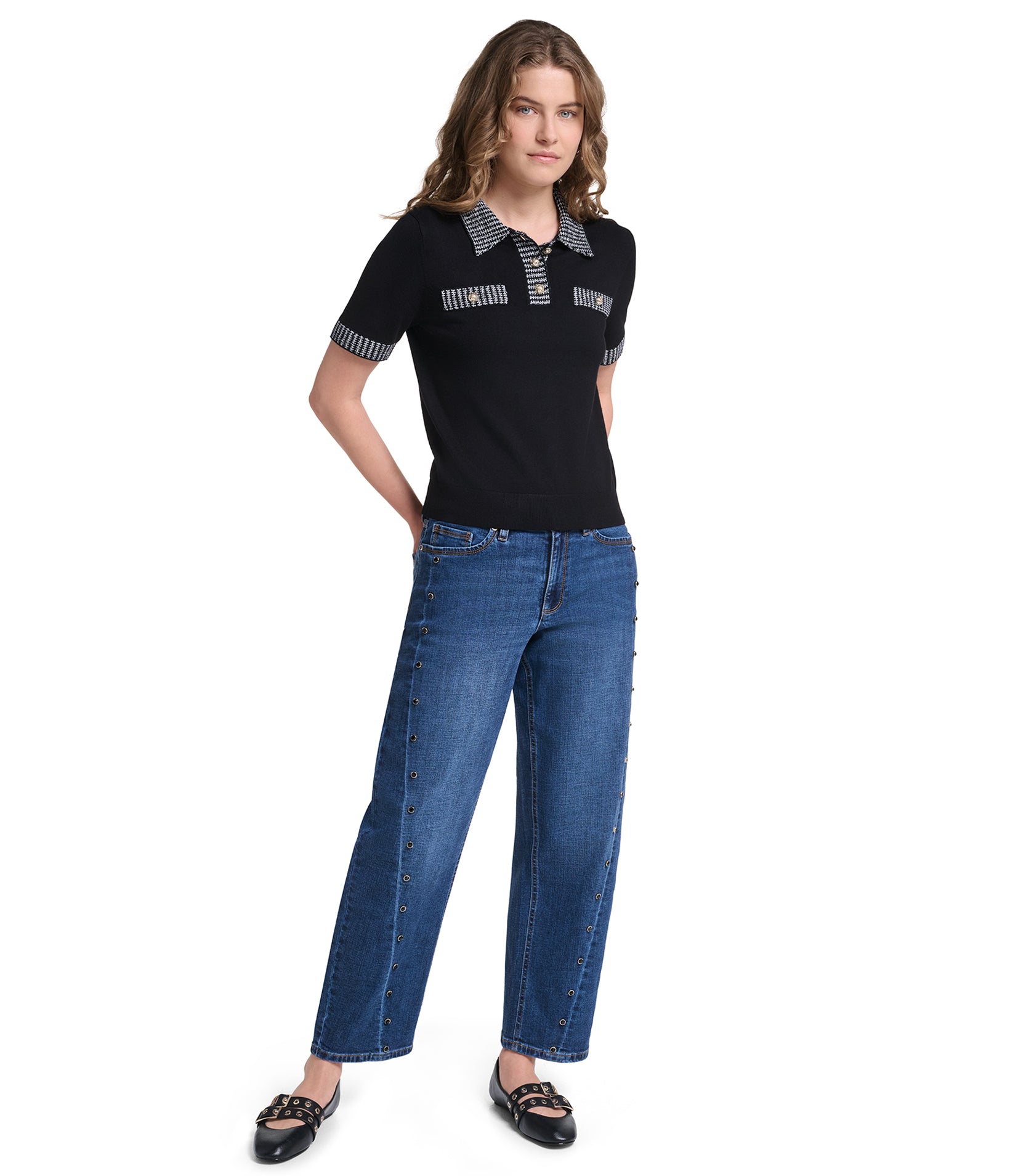 SHORT SLEEVE TWEED TRIM POLO VIEW 14 | Women's Clothing SHORT SLEEVE TWEED TRIM POLO VIEW 14 | Women's Clothing