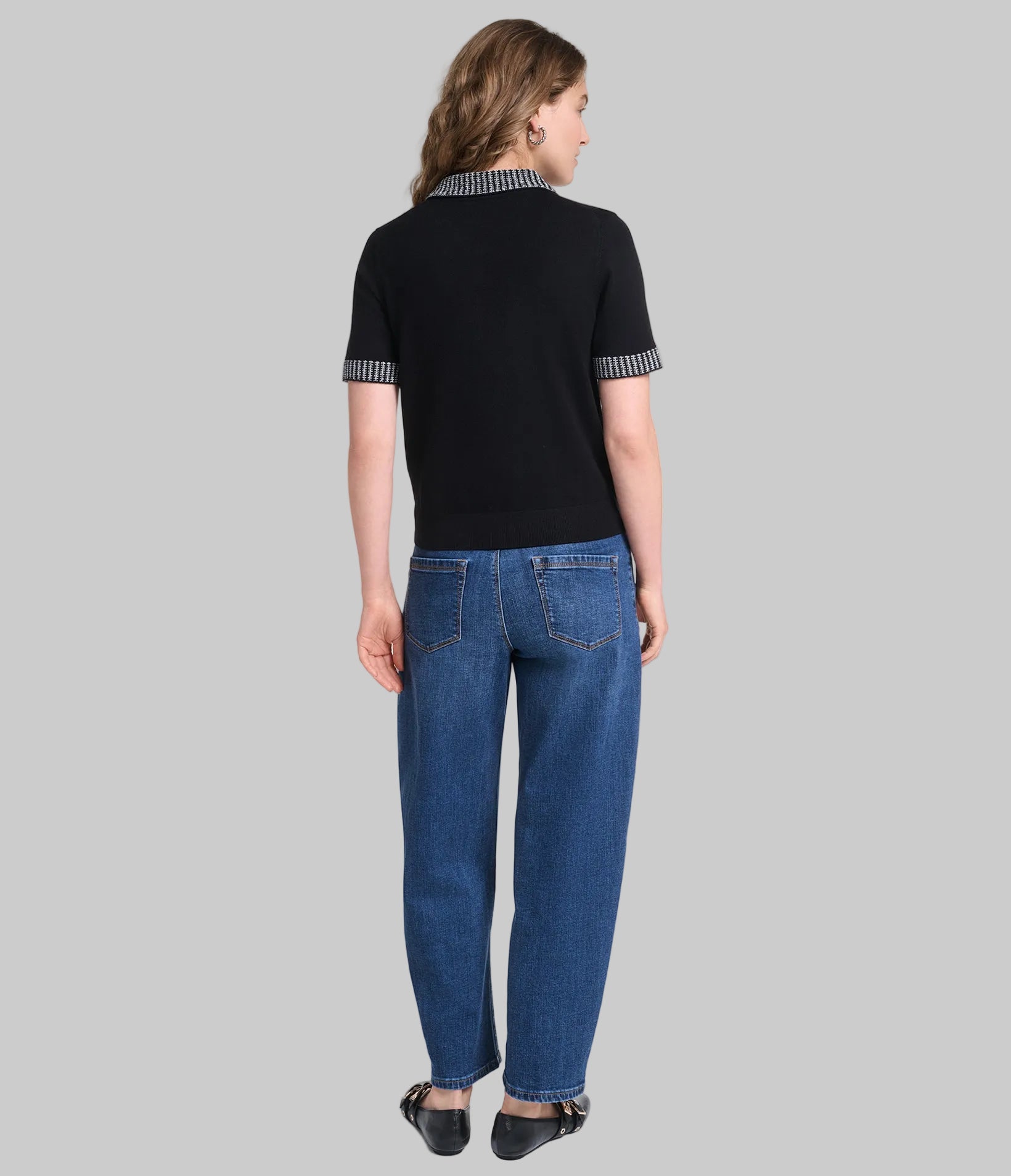 SHORT SLEEVE TWEED TRIM POLO VIEW 6 | Women's Tees & Tanks SHORT SLEEVE TWEED TRIM POLO VIEW 6 | Women's Tees & Tanks