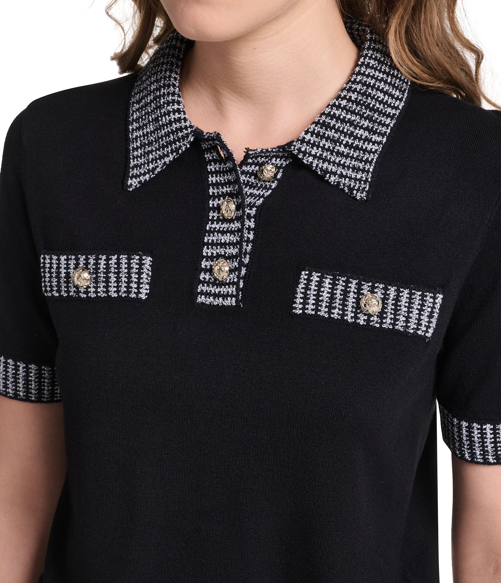 SHORT SLEEVE TWEED TRIM POLO VIEW 12 | Women's Clothing SHORT SLEEVE TWEED TRIM POLO VIEW 12 | Women's Clothing