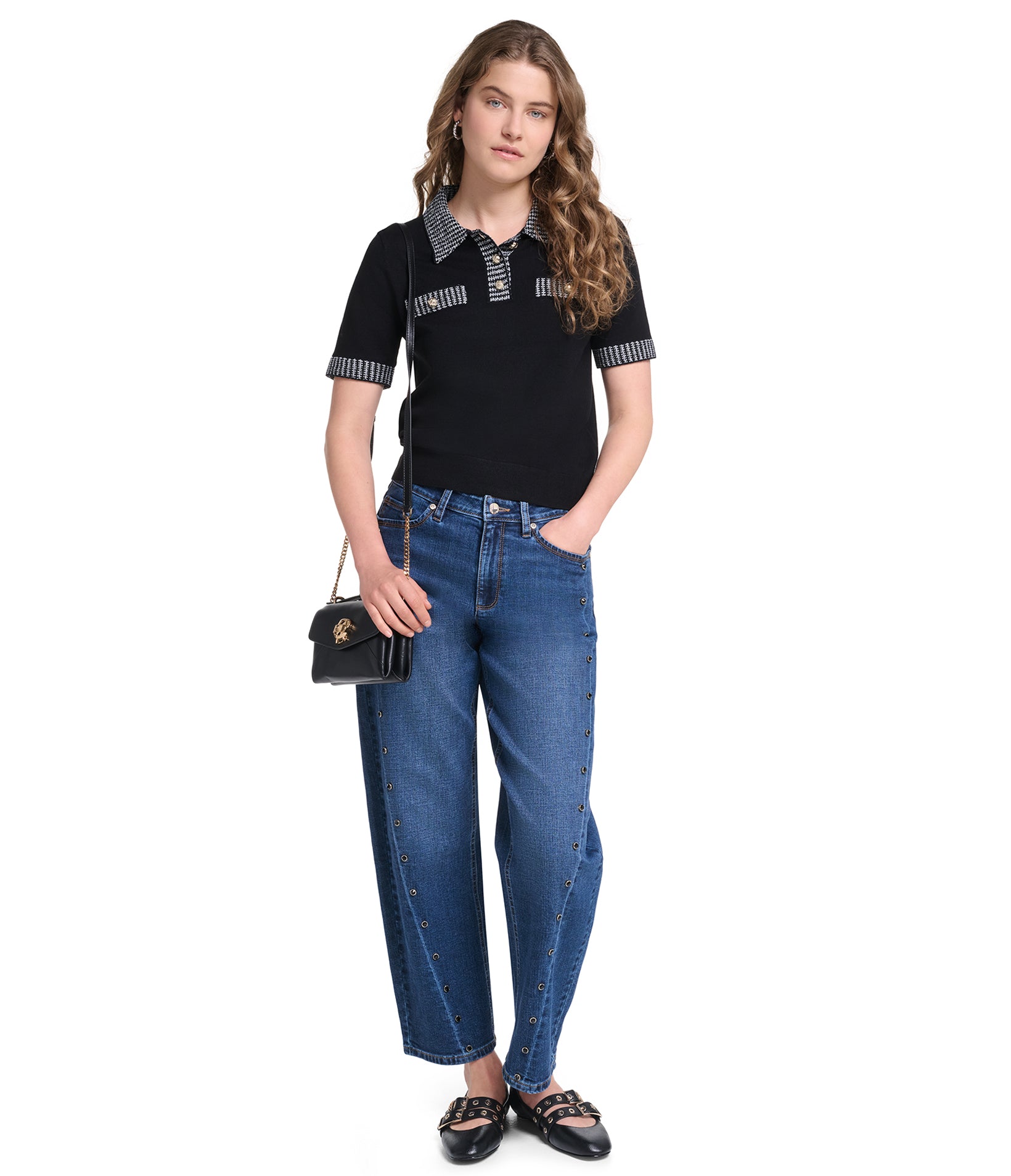 SHORT SLEEVE TWEED TRIM POLO VIEW 11 | Women's Clothing SHORT SLEEVE TWEED TRIM POLO VIEW 11 | Women's Clothing