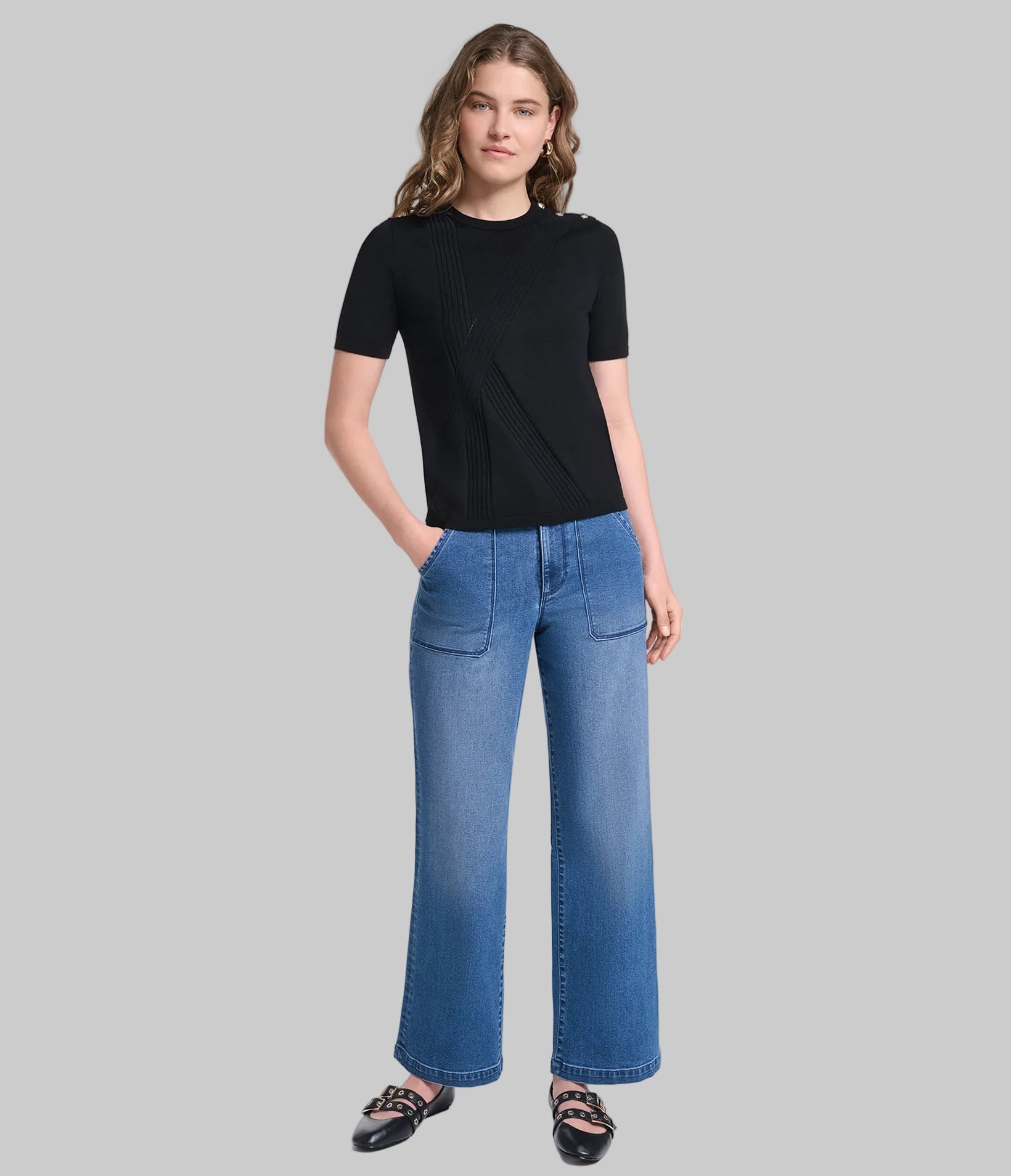 SHORT SLEEVE SWEATERS WITH BUTTONS VIEW 4 SHORT SLEEVE SWEATERS WITH BUTTONS VIEW 4
