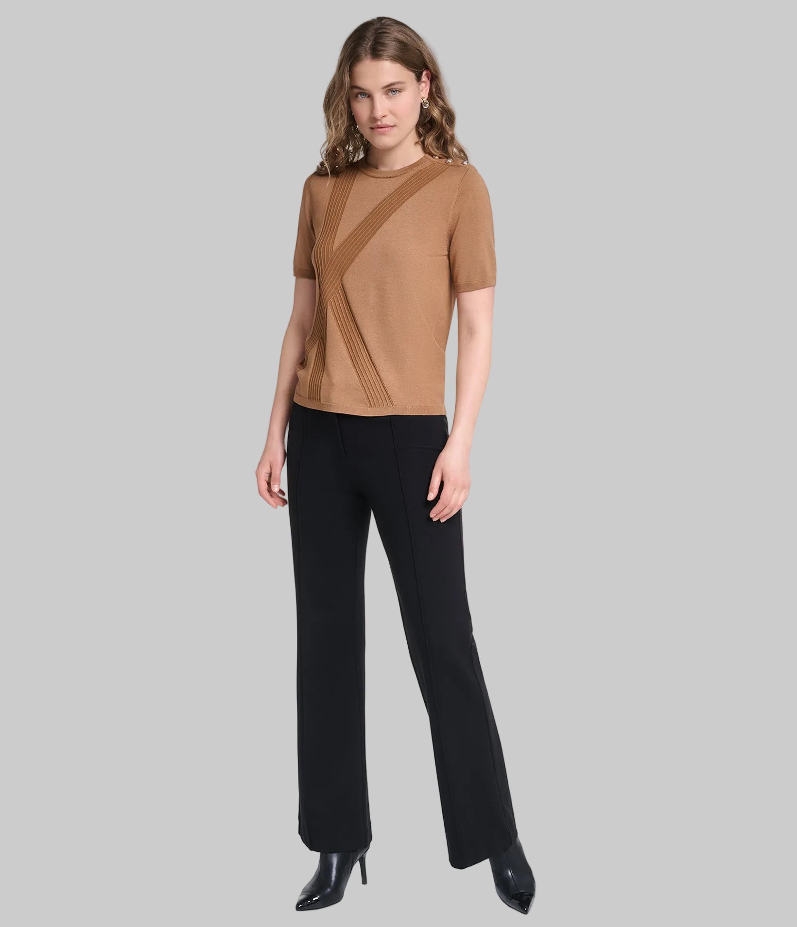 SHORT SLEEVE K SWEATER WITH BUTTONS VIEW 5 | Women's Tops & Sweaters SHORT SLEEVE K SWEATER WITH BUTTONS VIEW 5 | Women's Tops & Sweaters