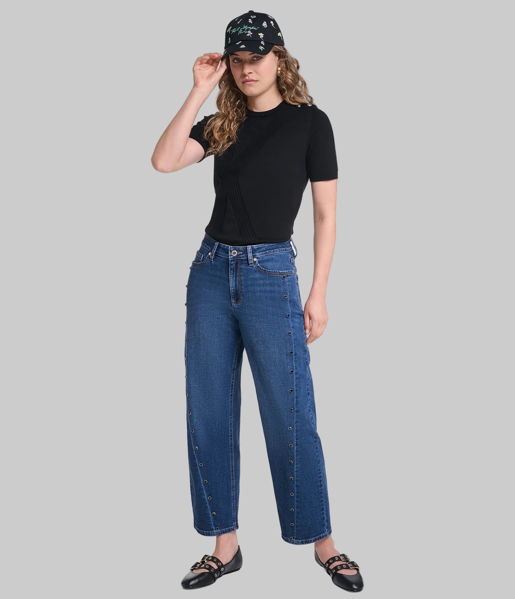 SIDE CRYSTAL STRAIGHT DENIM PANT VIEW 4 SIDE CRYSTAL STRAIGHT DENIM PANT VIEW 4