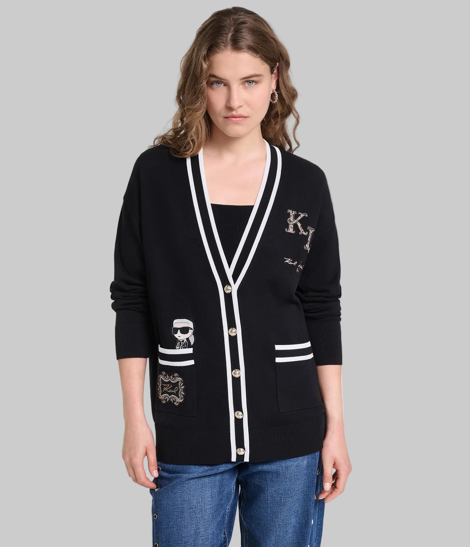 VARSITY CARDIGAN WITH PATCHES View 1 | New Arrivals VARSITY CARDIGAN WITH PATCHES View 1 | New Arrivals