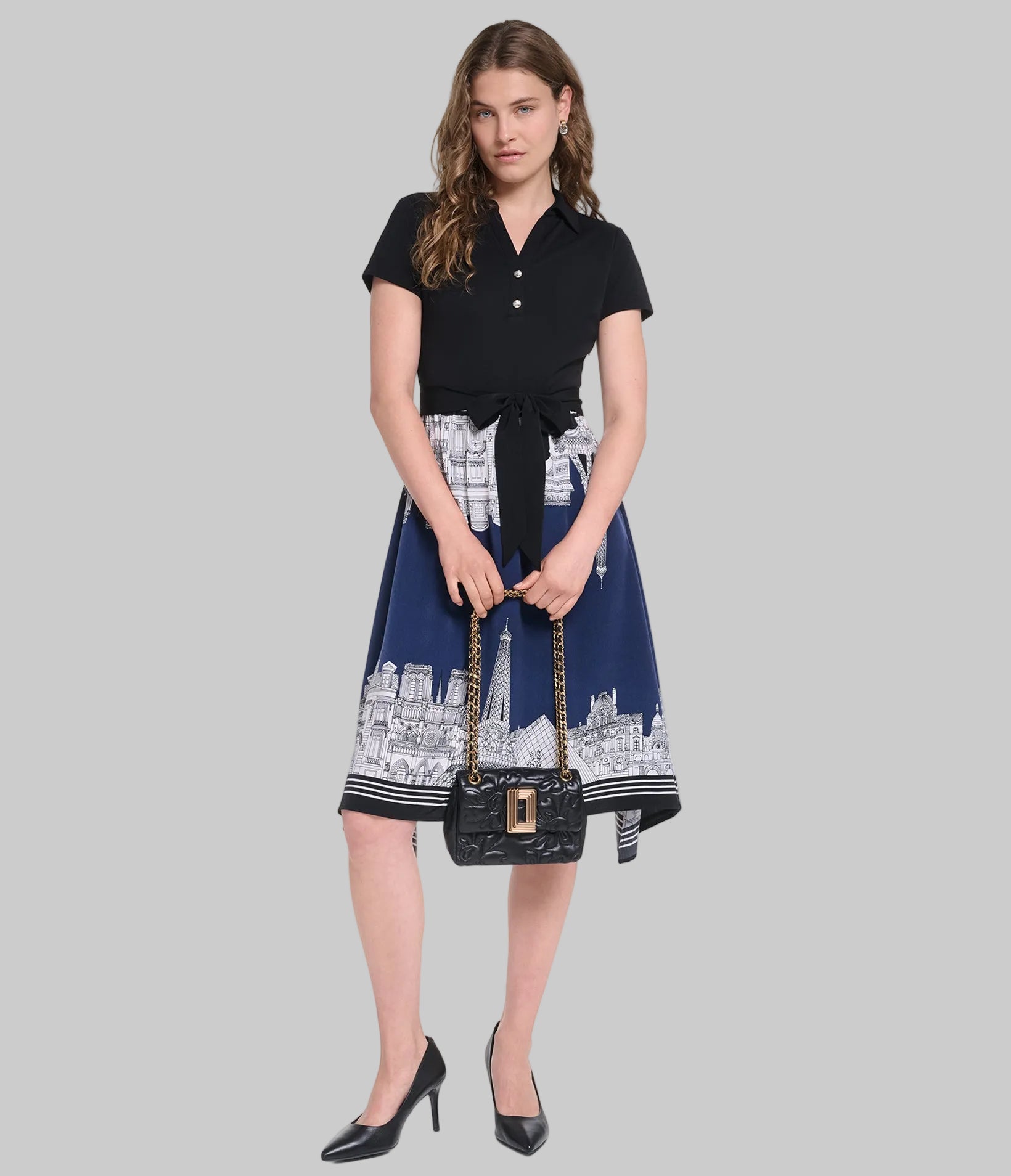 PRINTED PARIS SCENE MIDI DRESS View 1 | New Arrivals PRINTED PARIS SCENE MIDI DRESS View 1 | New Arrivals